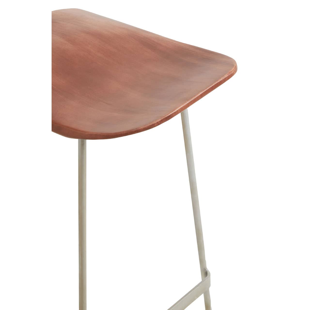Sleek Leather Iron Bar Stool
