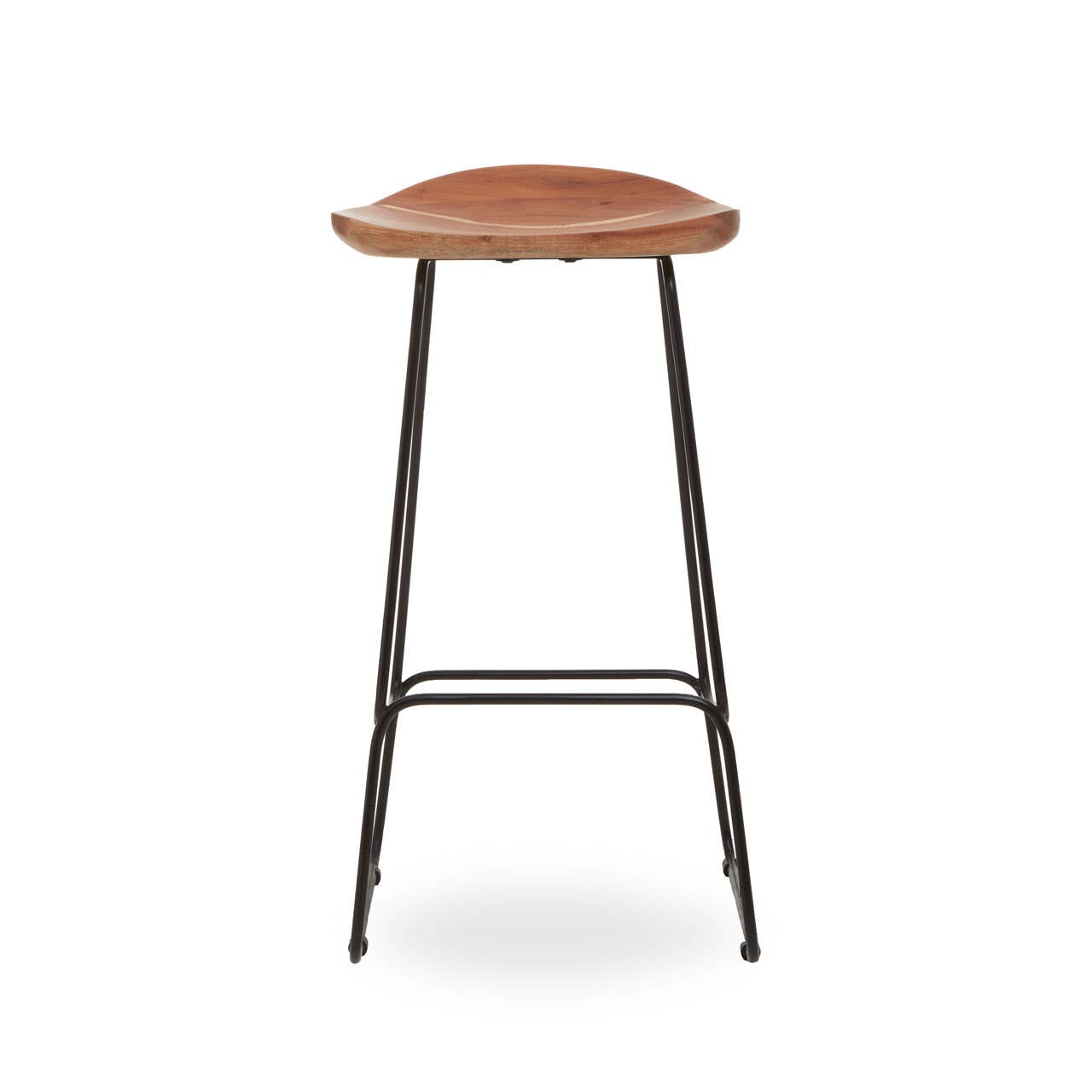 Sleek Wood Iron Bar Stool