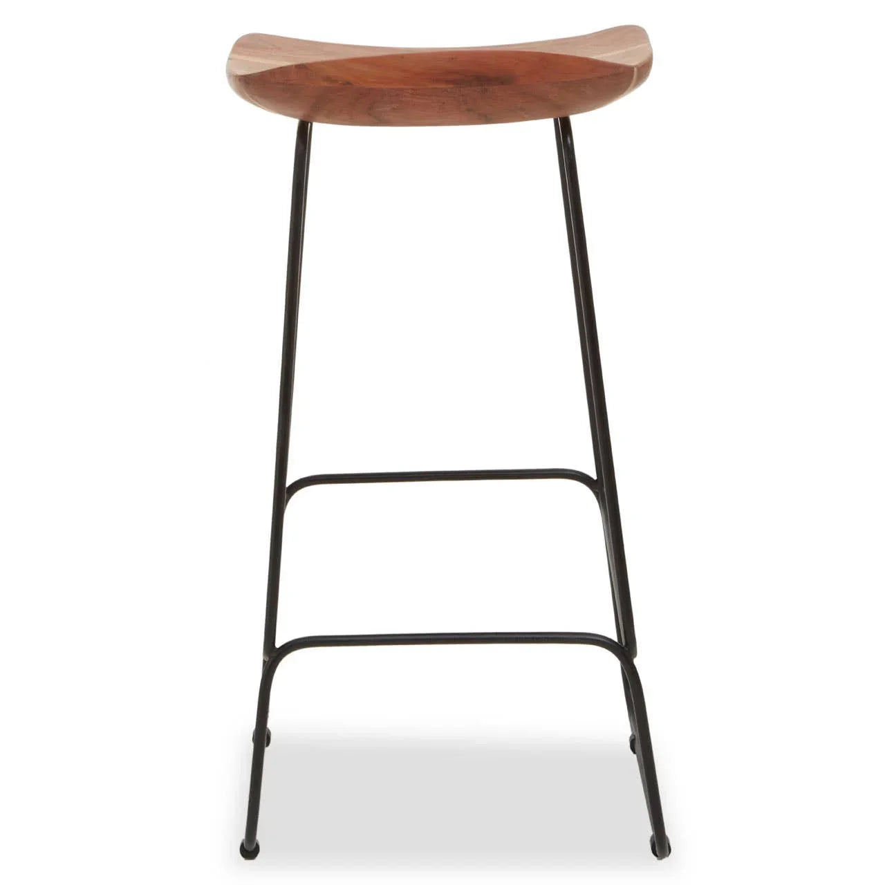 Sleek Wood Iron Bar Stool