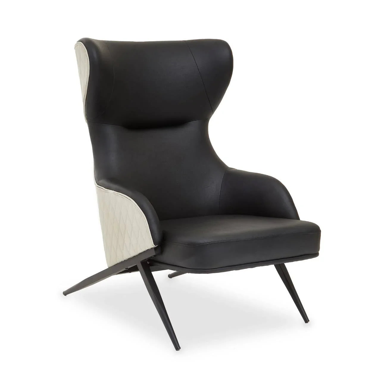 Modern Black Wingback Armchair