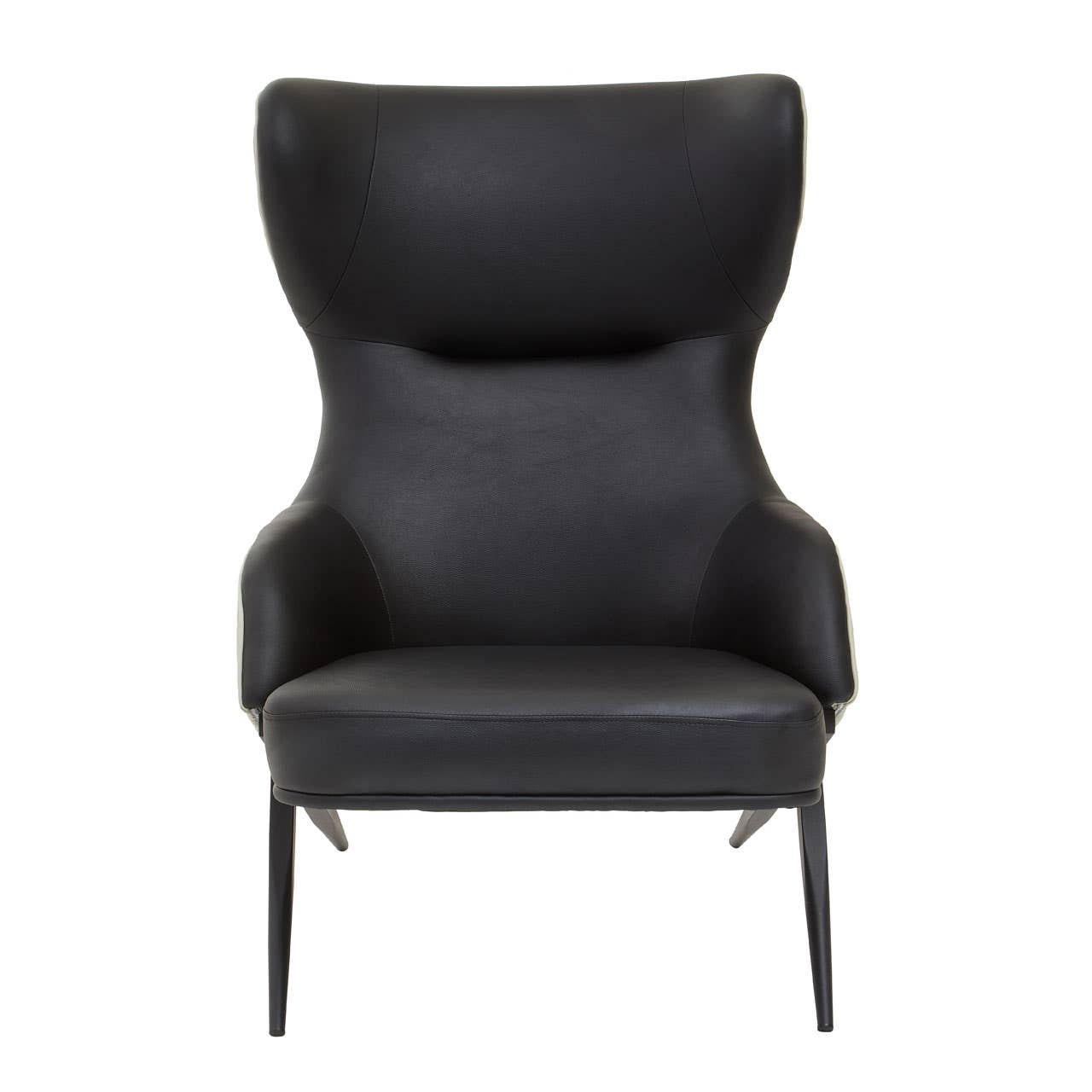 Modern Black Wingback Armchair