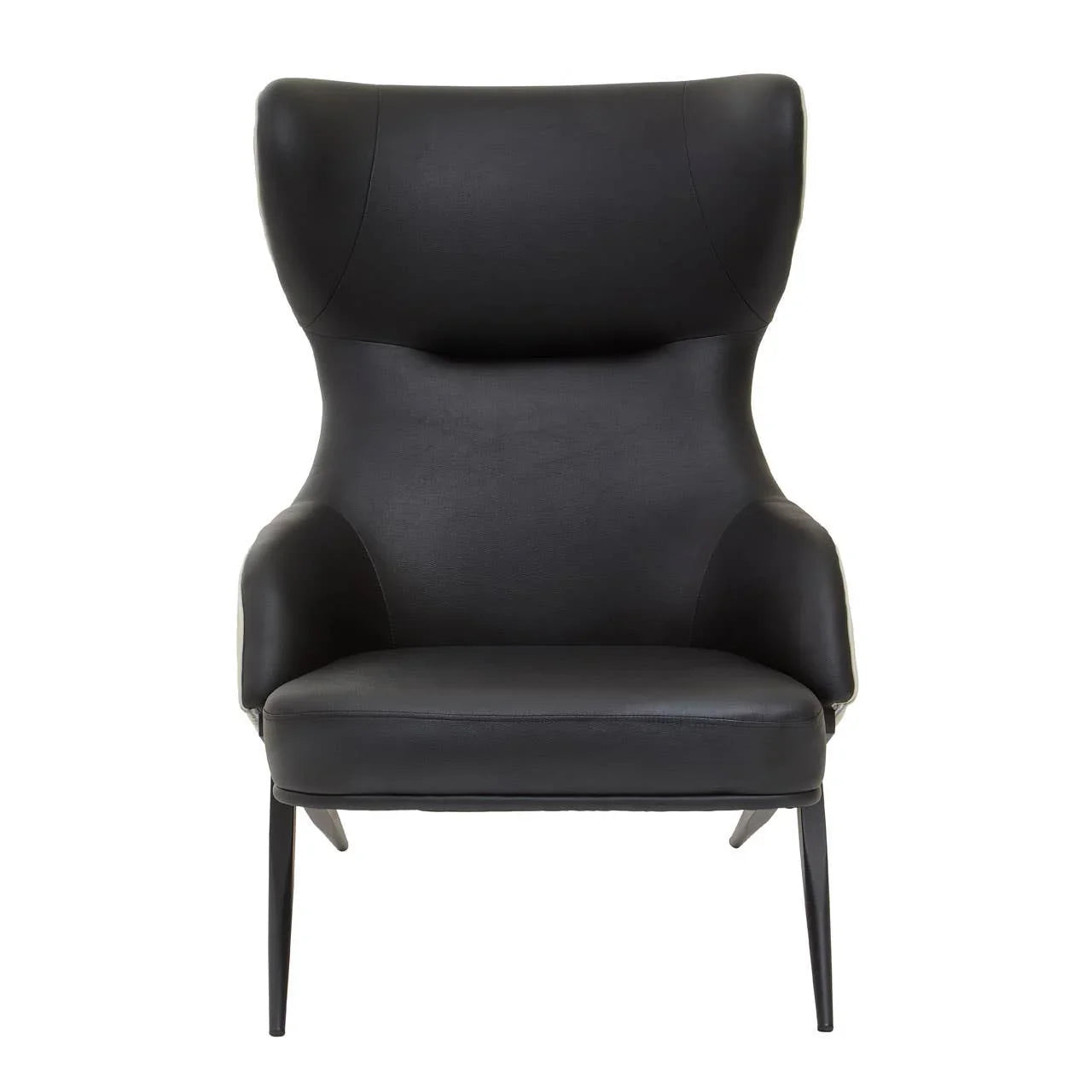 Modern Black Wingback Armchair