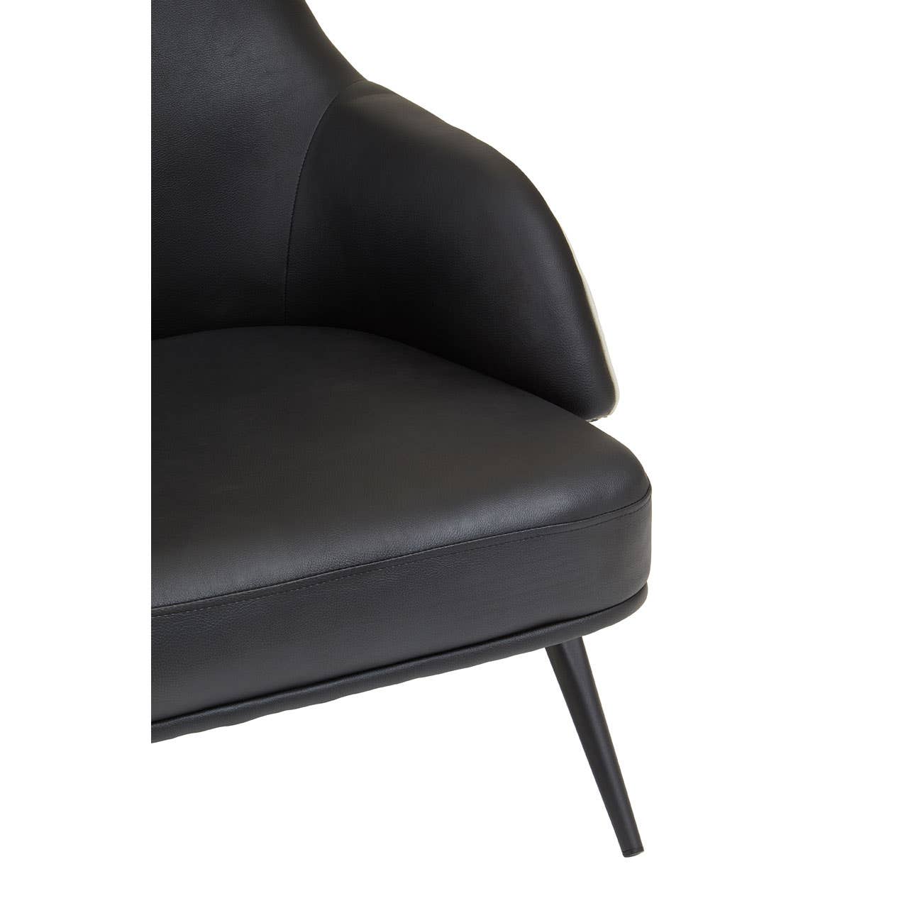 Modern Black Wingback Armchair