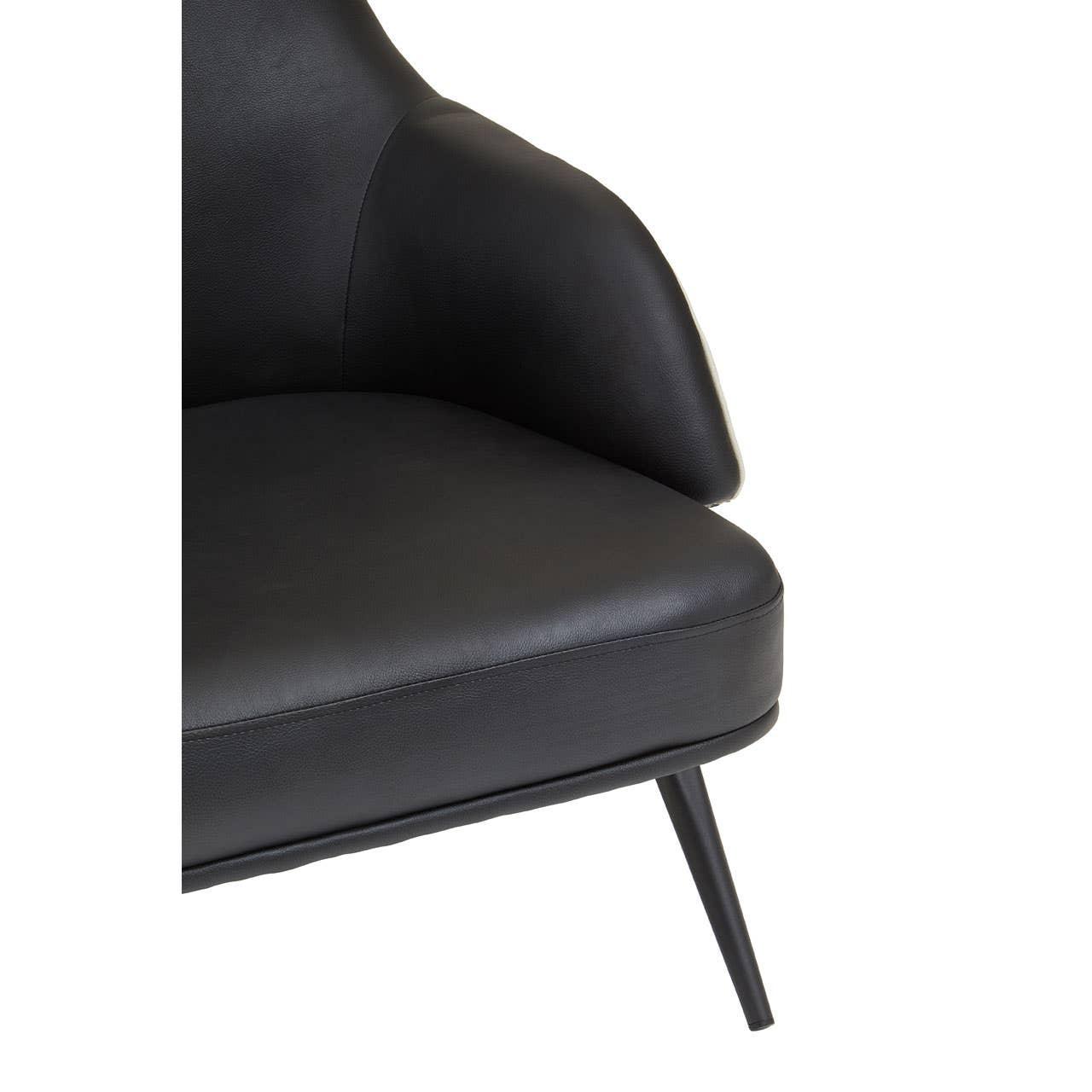 Modern Black Wingback Armchair