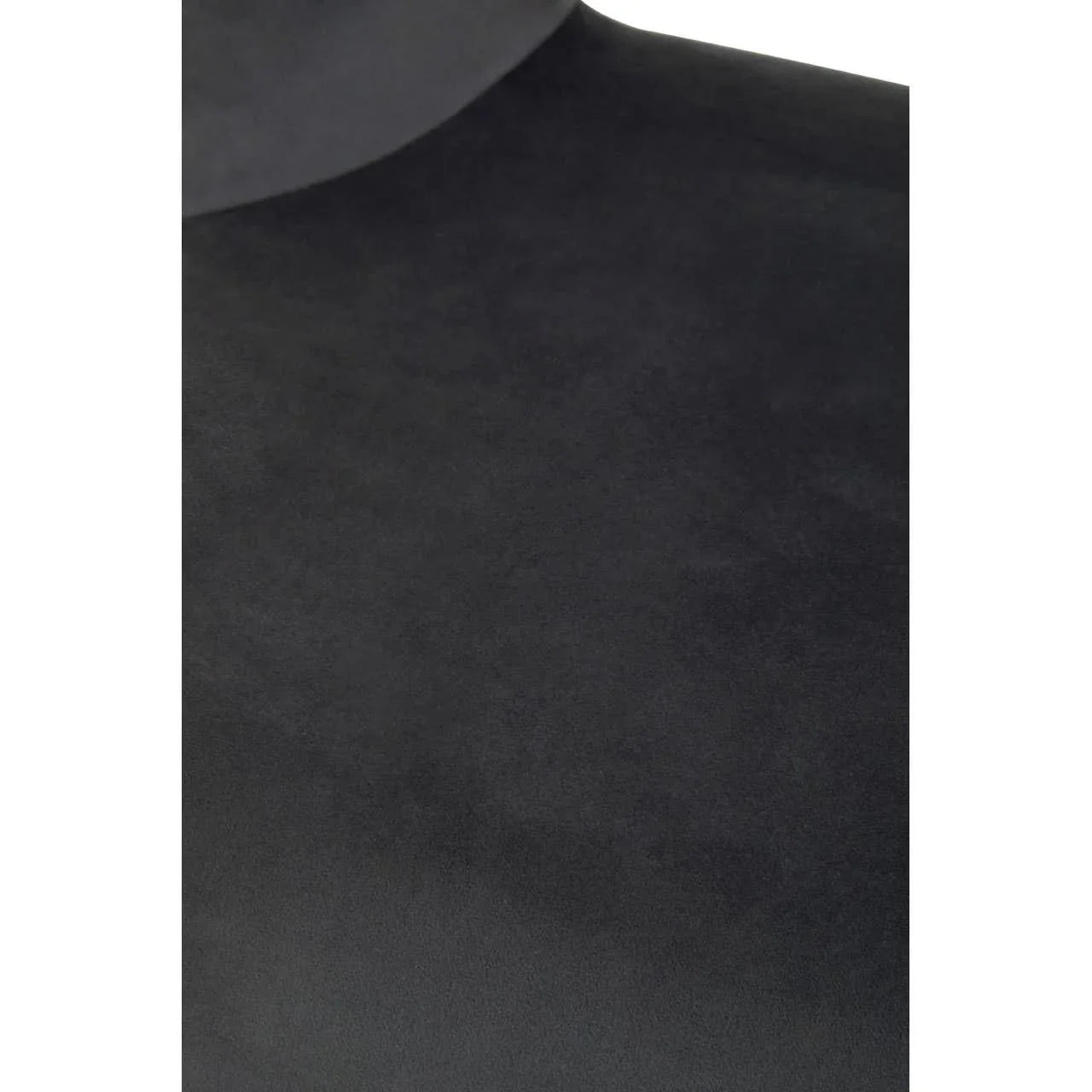 Close-up of dark grey suede sofa upholstery texture