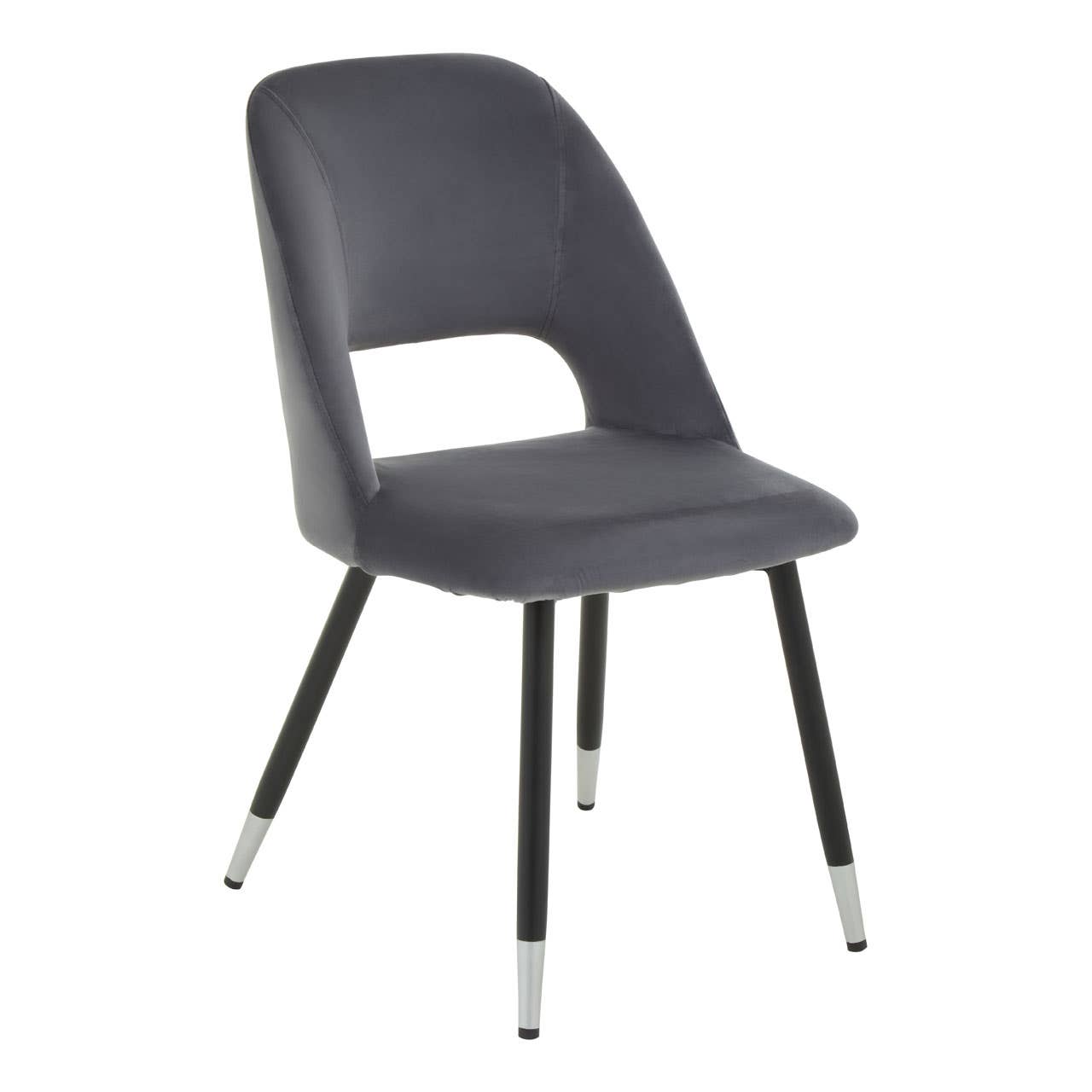 Luxe Grey Velvet Dining Chair