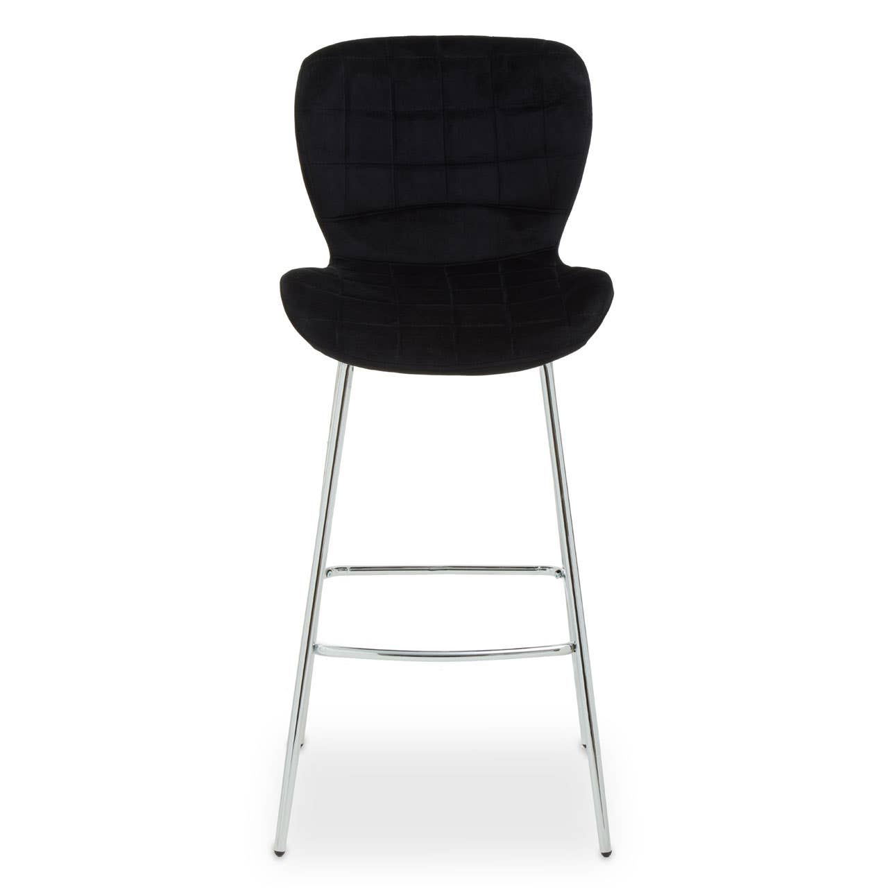 Luxe Black Velvet Bar Chair