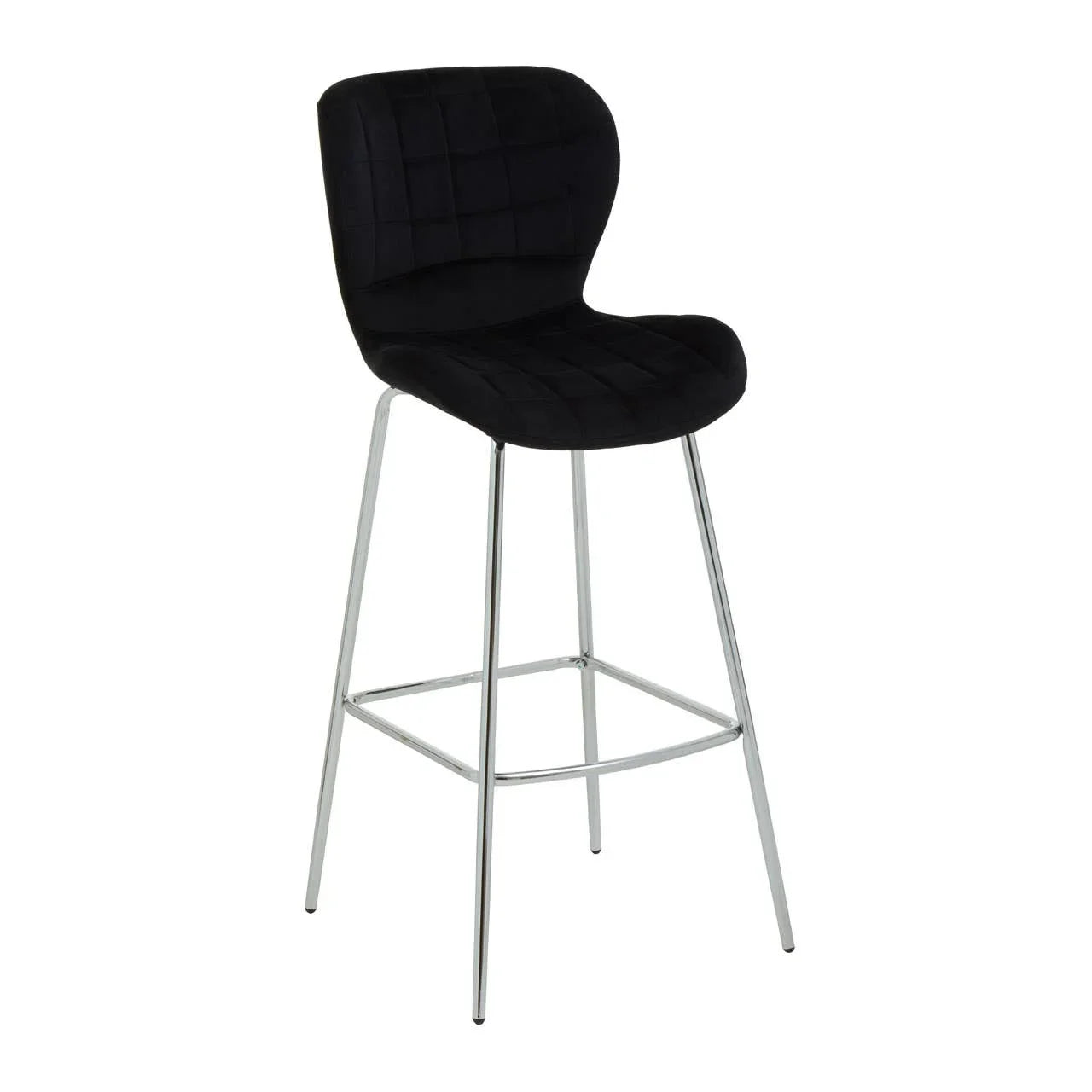Luxe Black Velvet Bar Chair