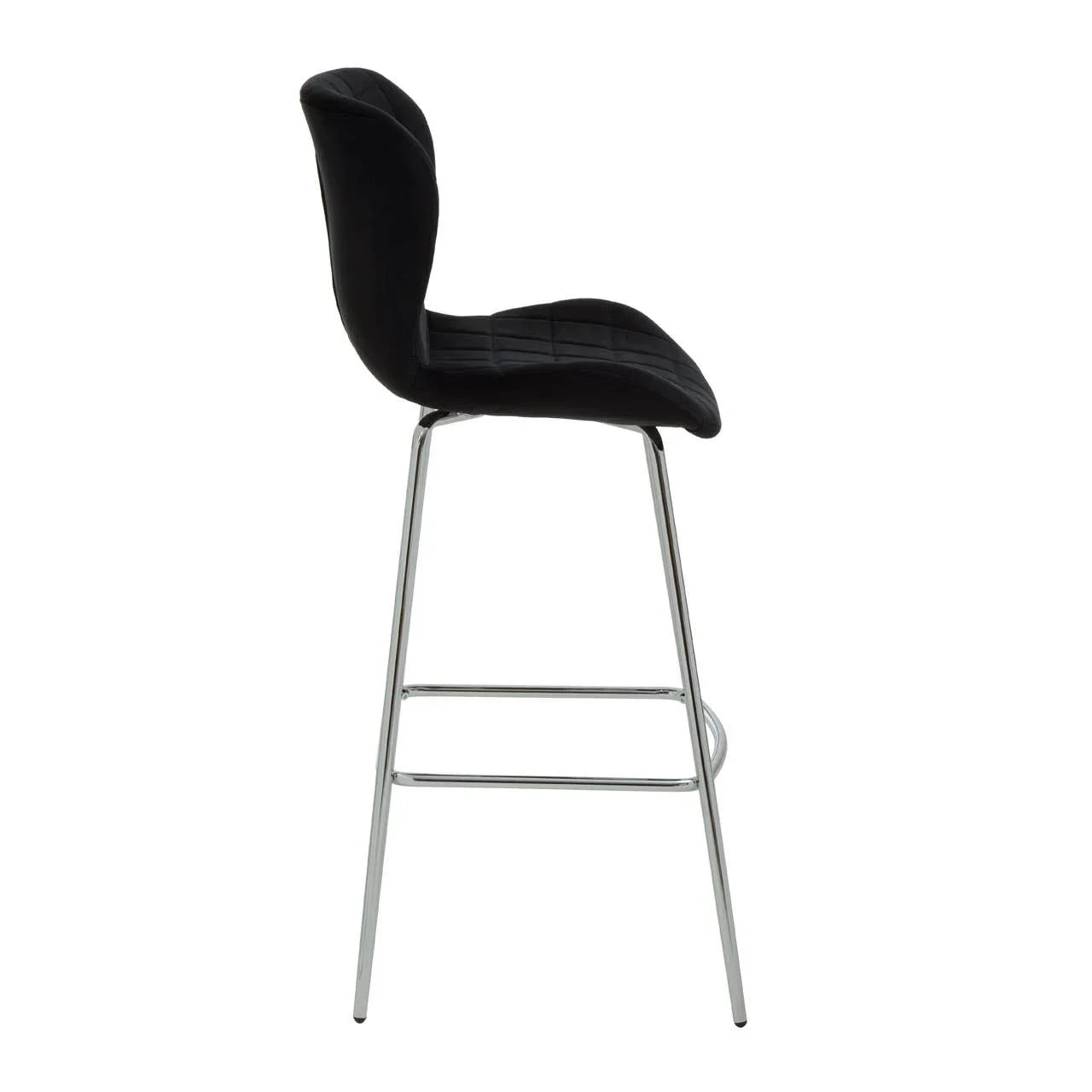 Luxe Black Velvet Bar Chair