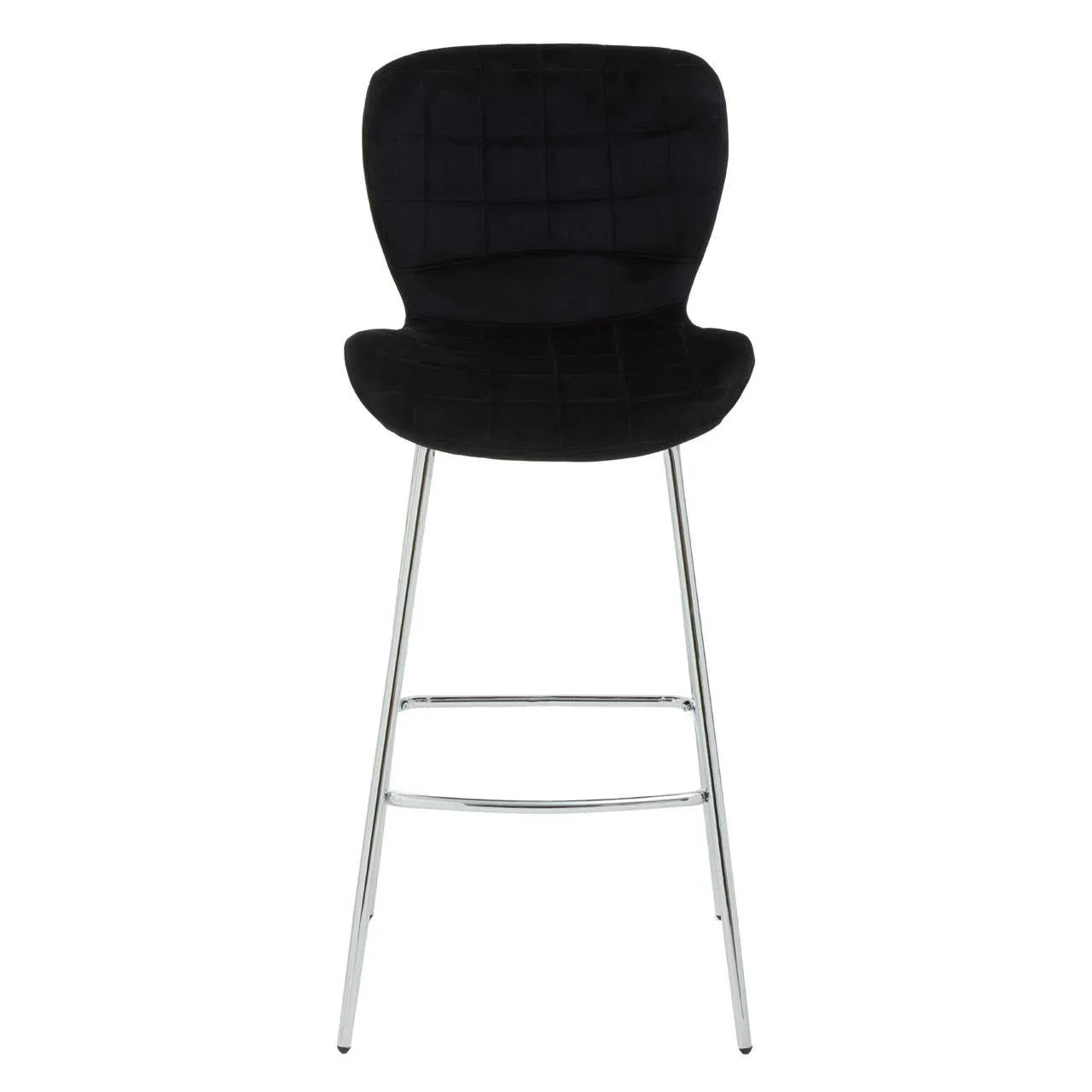 Luxe Black Velvet Bar Chair