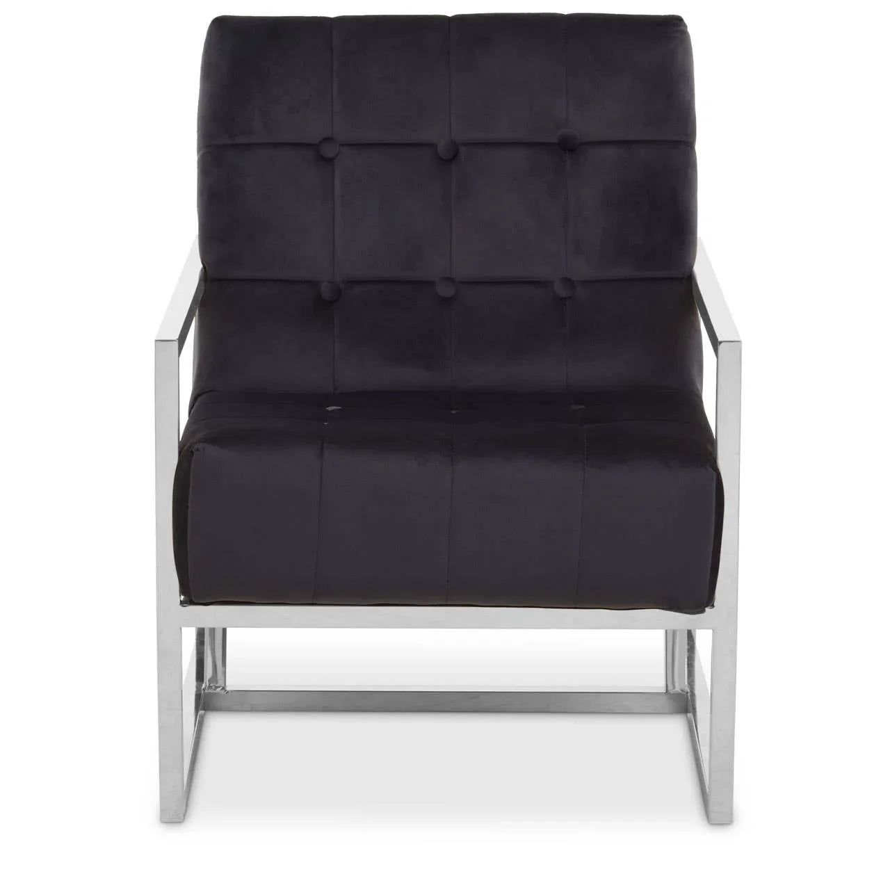 Luxe Black Velvet Accent Chair