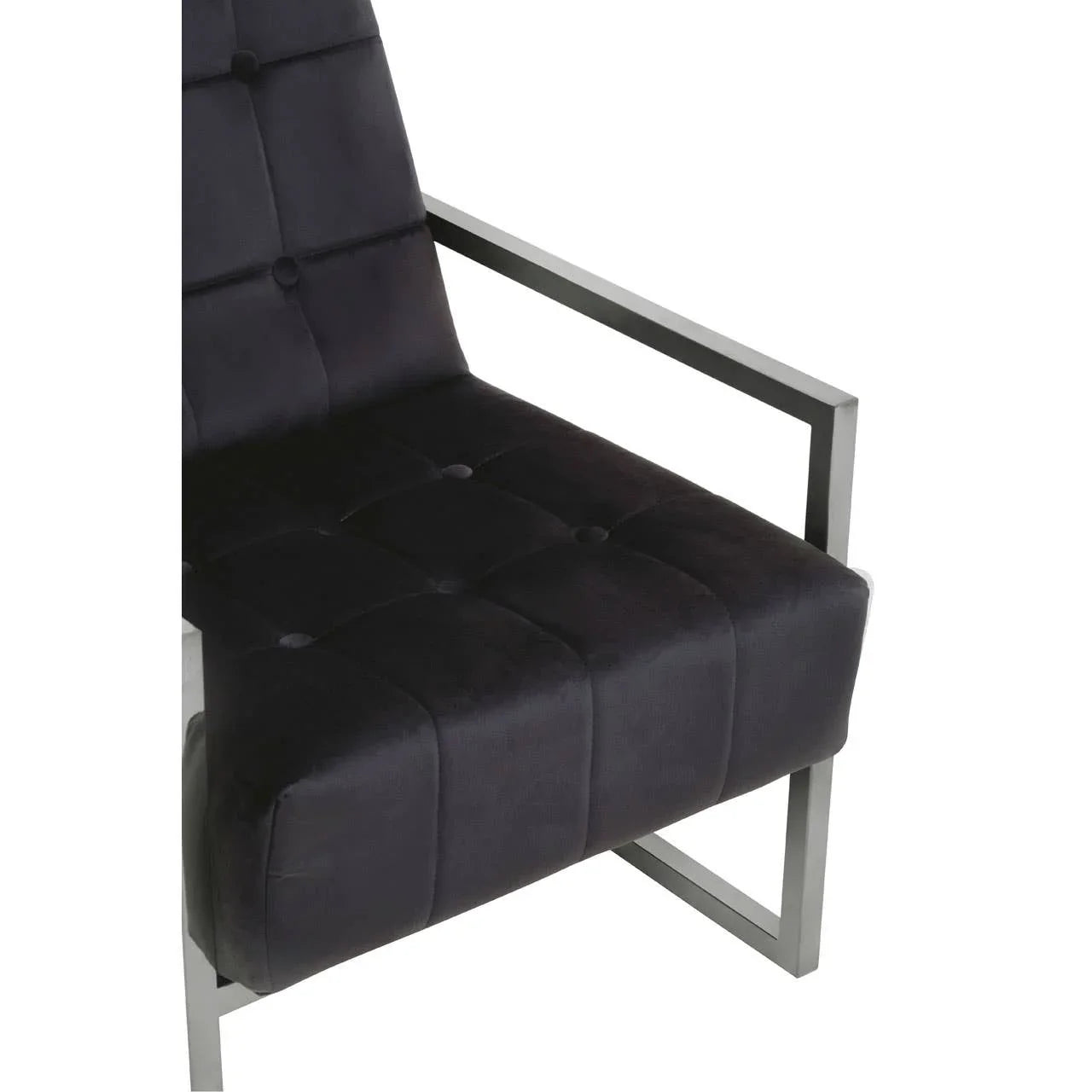 Luxe Black Velvet Accent Chair