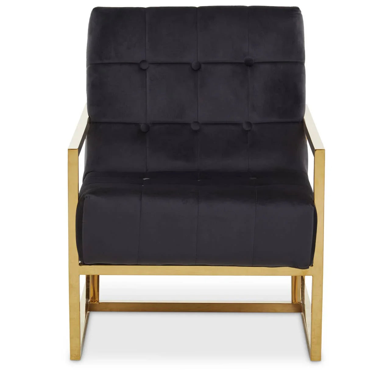 Luxe Black Velvet Gold Chair
