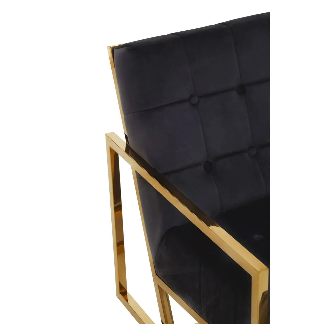 Luxe Black Velvet Gold Chair
