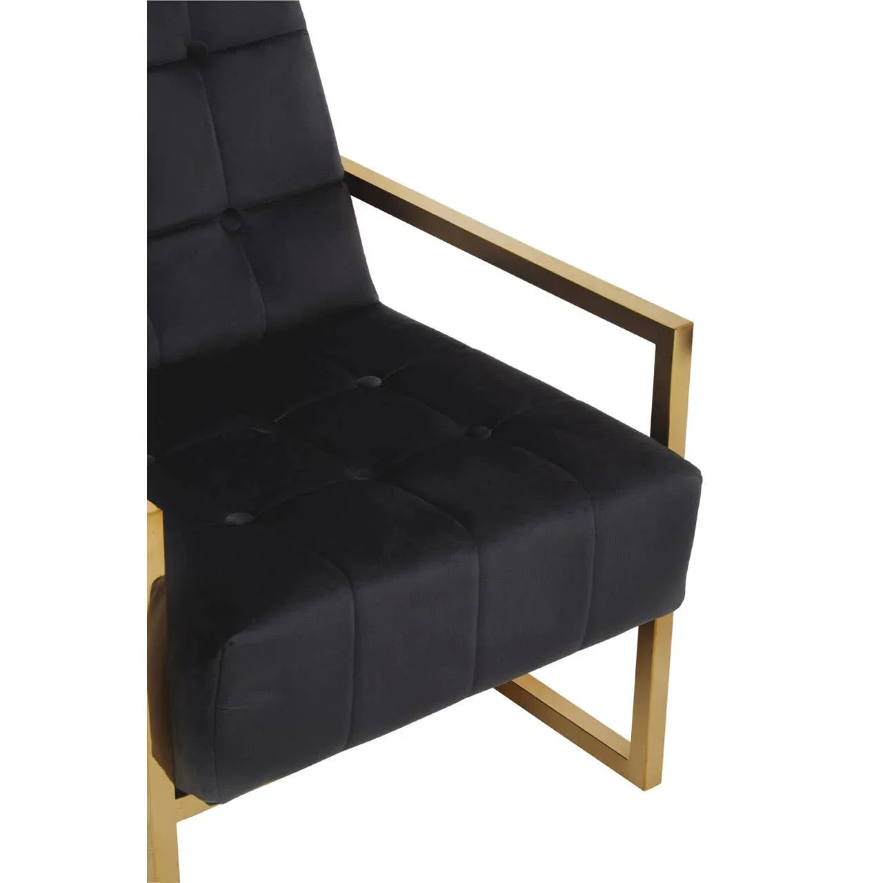 Luxe Black Velvet Gold Chair