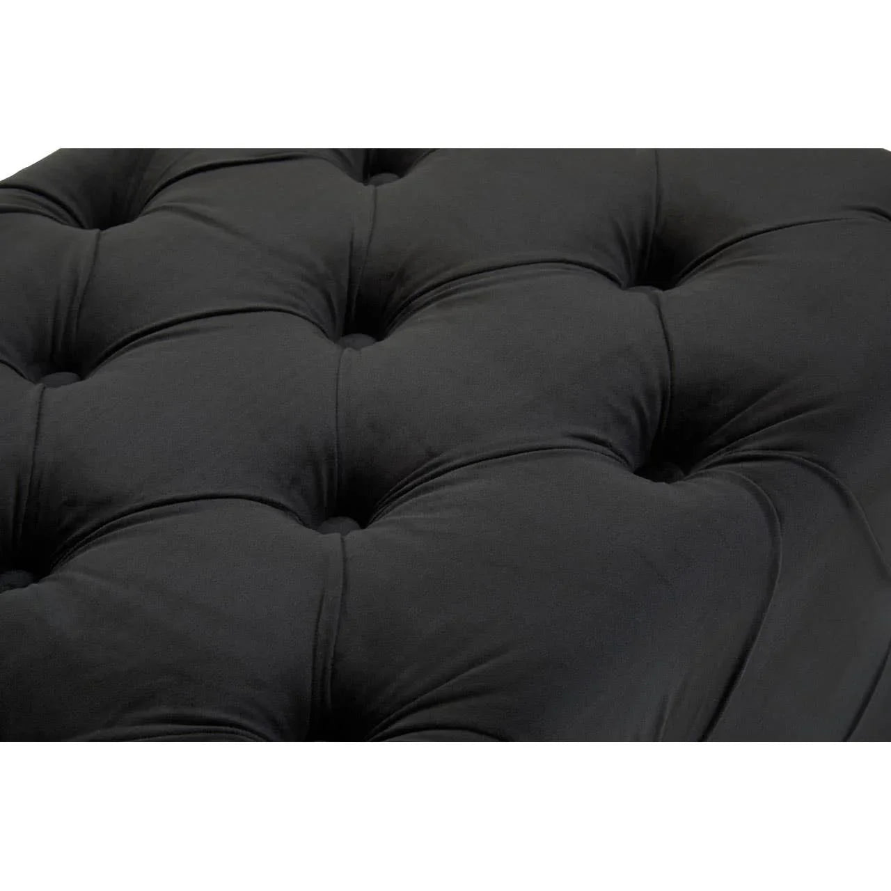 Luxe Black Velvet Tufted Bench