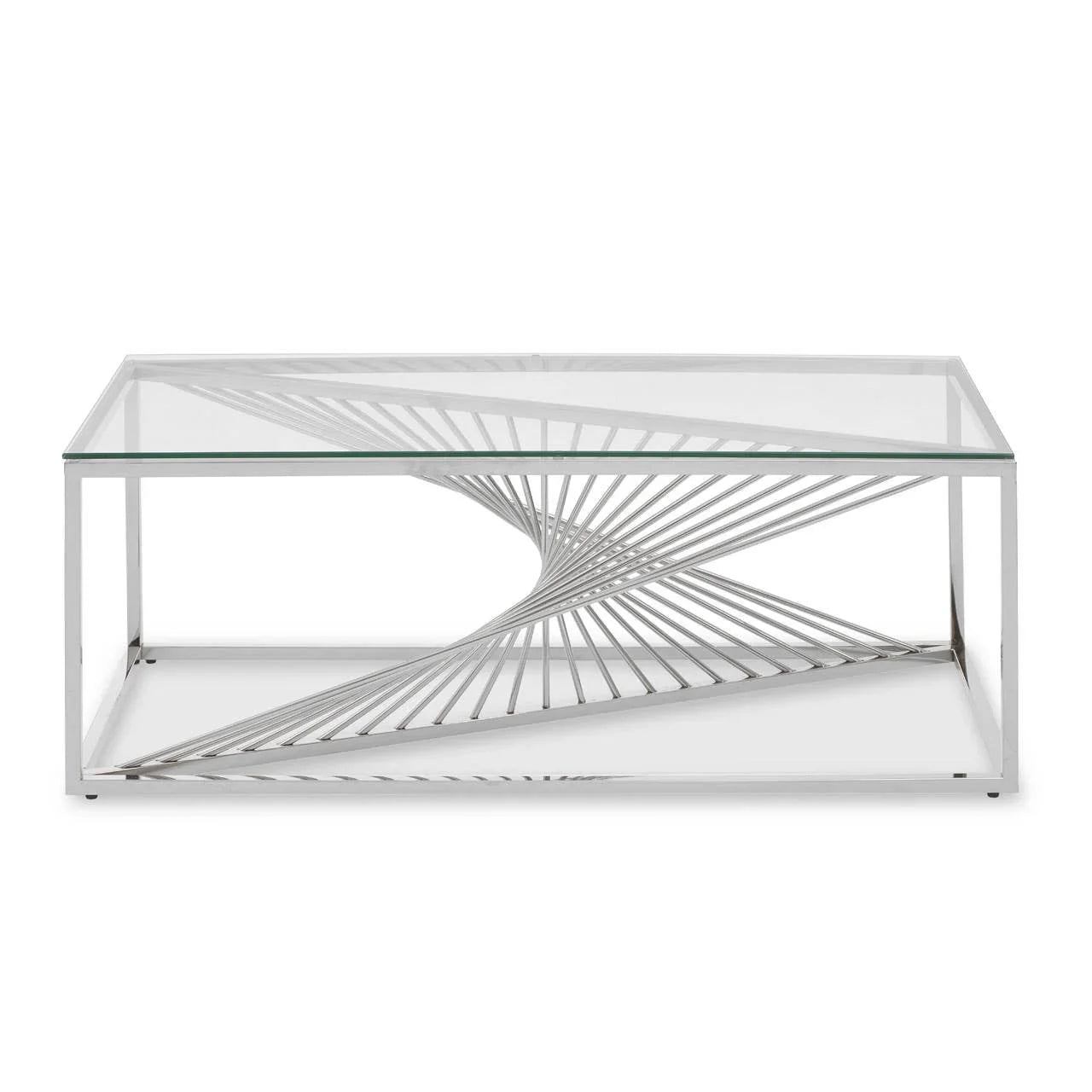 Silver Elegance Glass Coffee Table