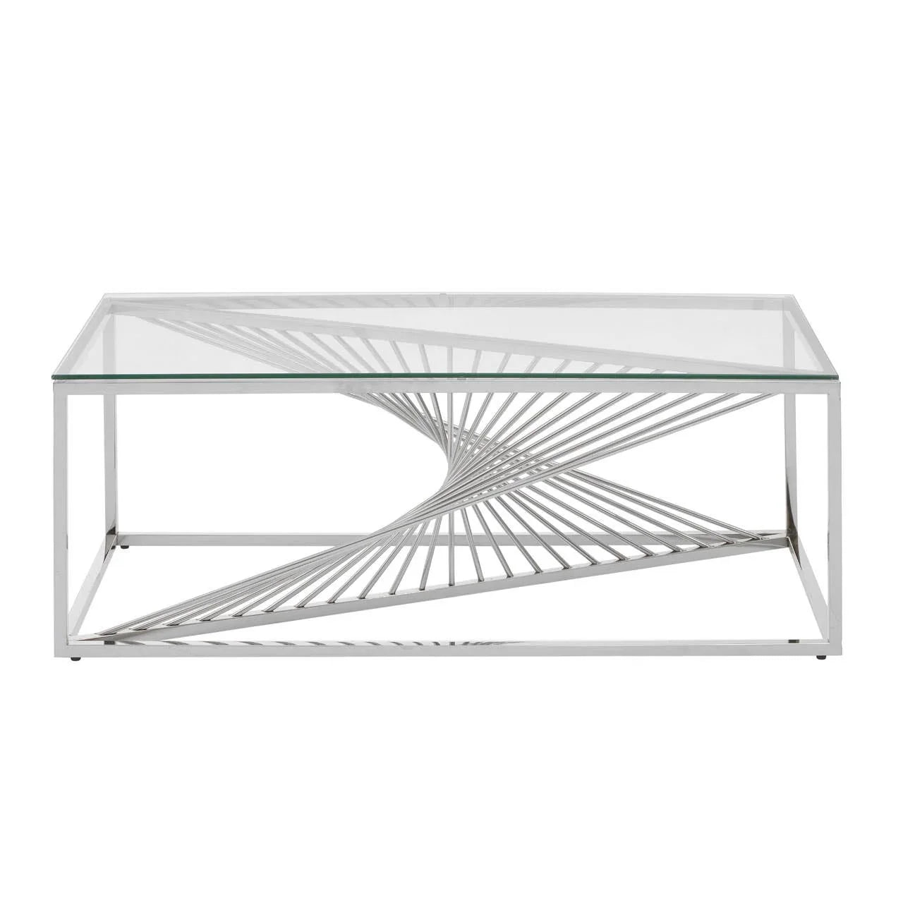 Silver Elegance Glass Coffee Table