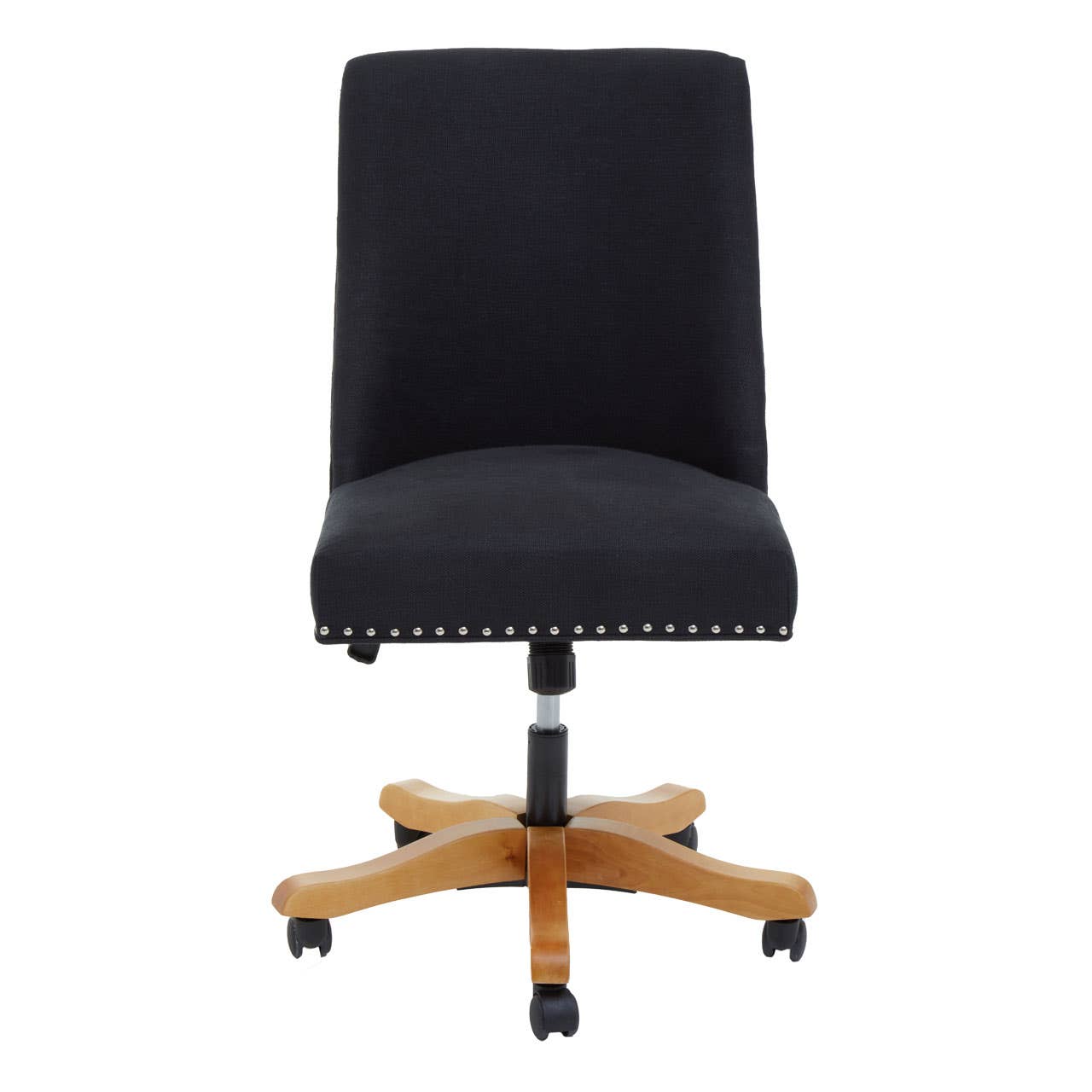Plush Black Swivel Office Chair