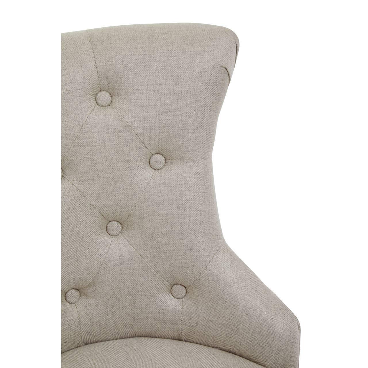 Winged Natural Fabric Office Chair