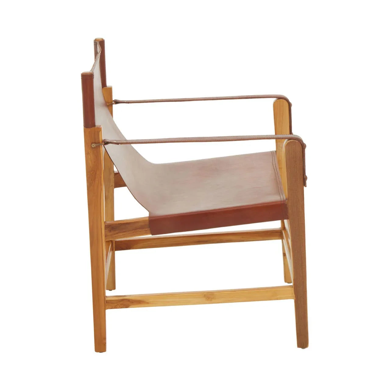Luxe Leather Teak Wood Chair