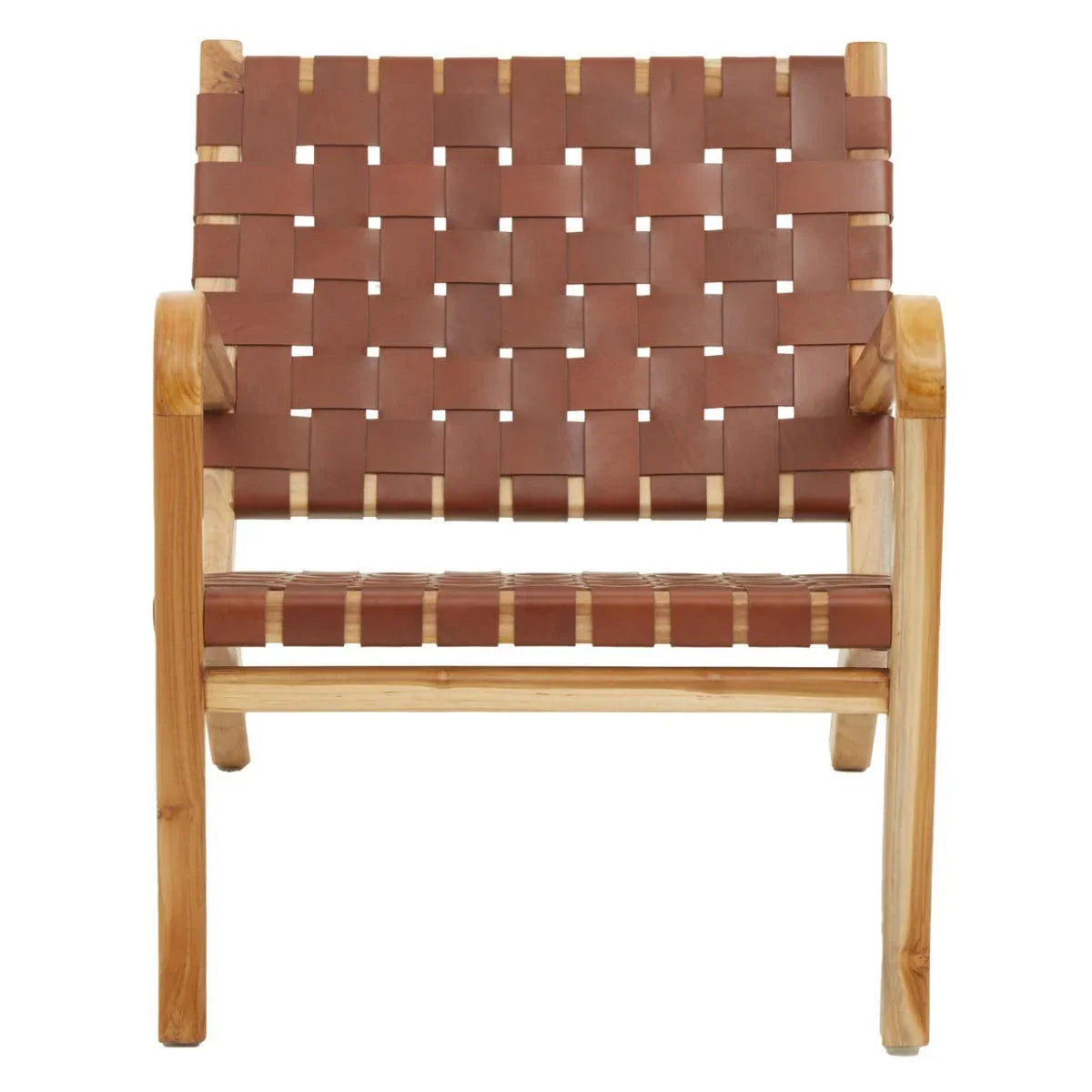 Luxe Leather Teak Chair