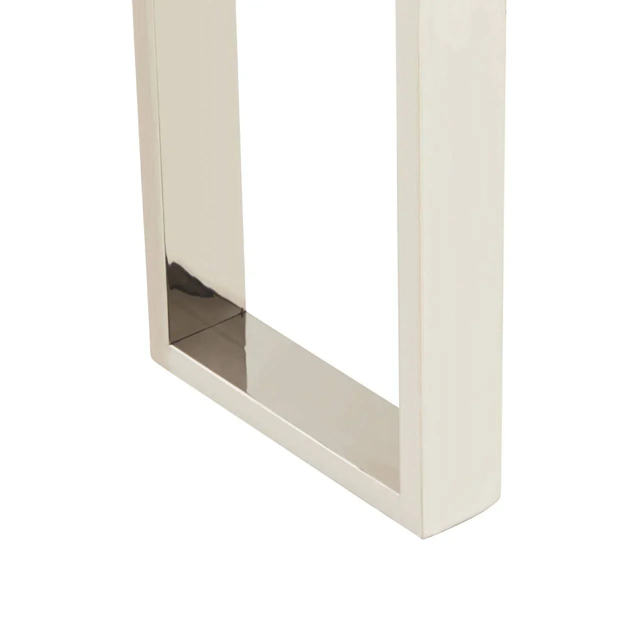 chrome table leg with rectangular design and polished finish