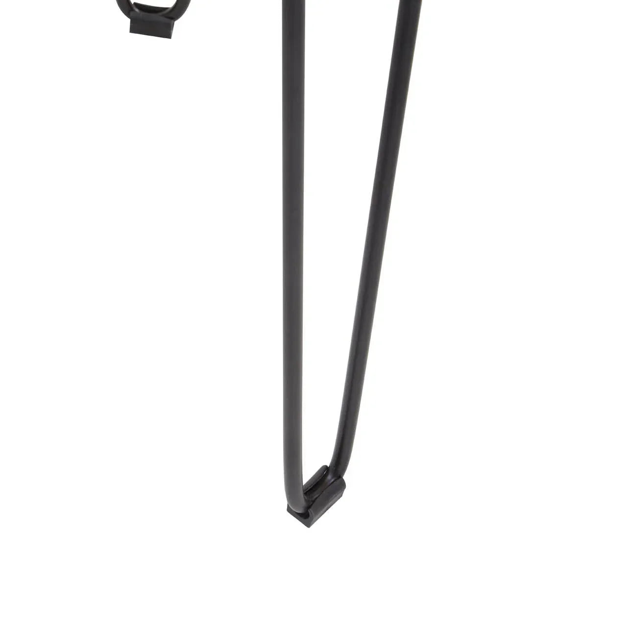 Black metal furniture leg with minimalist design and angled support bar