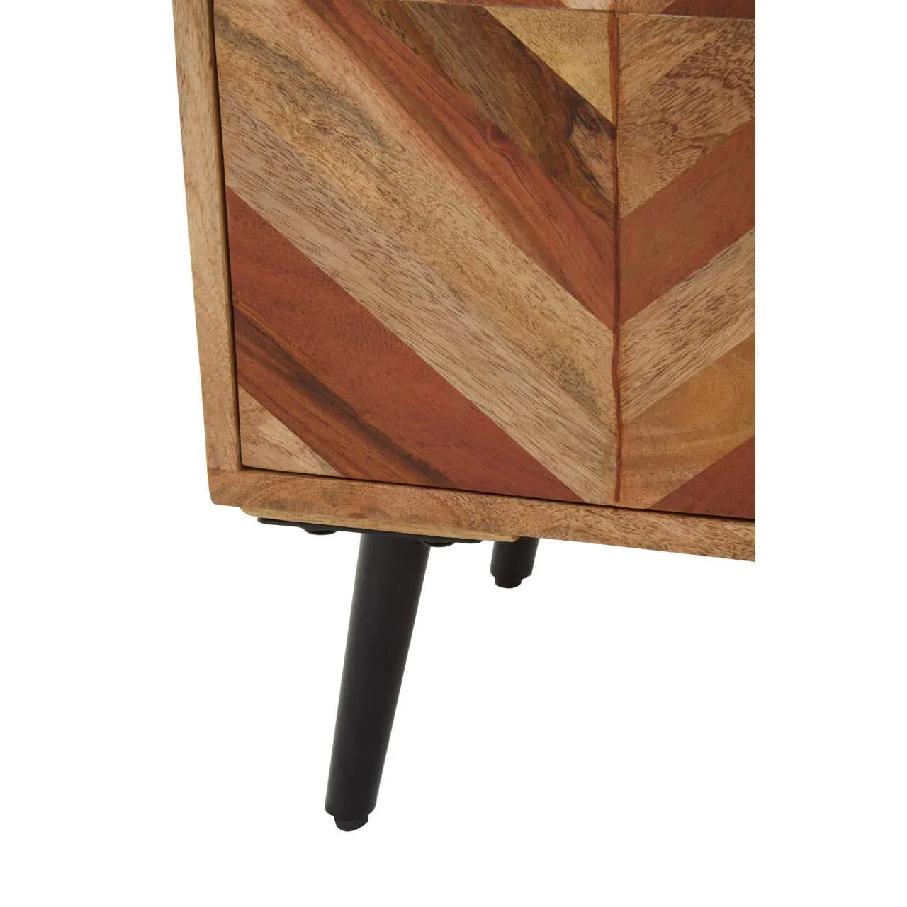 Boho Mango Wood Sideboard with Industrial Black Legs