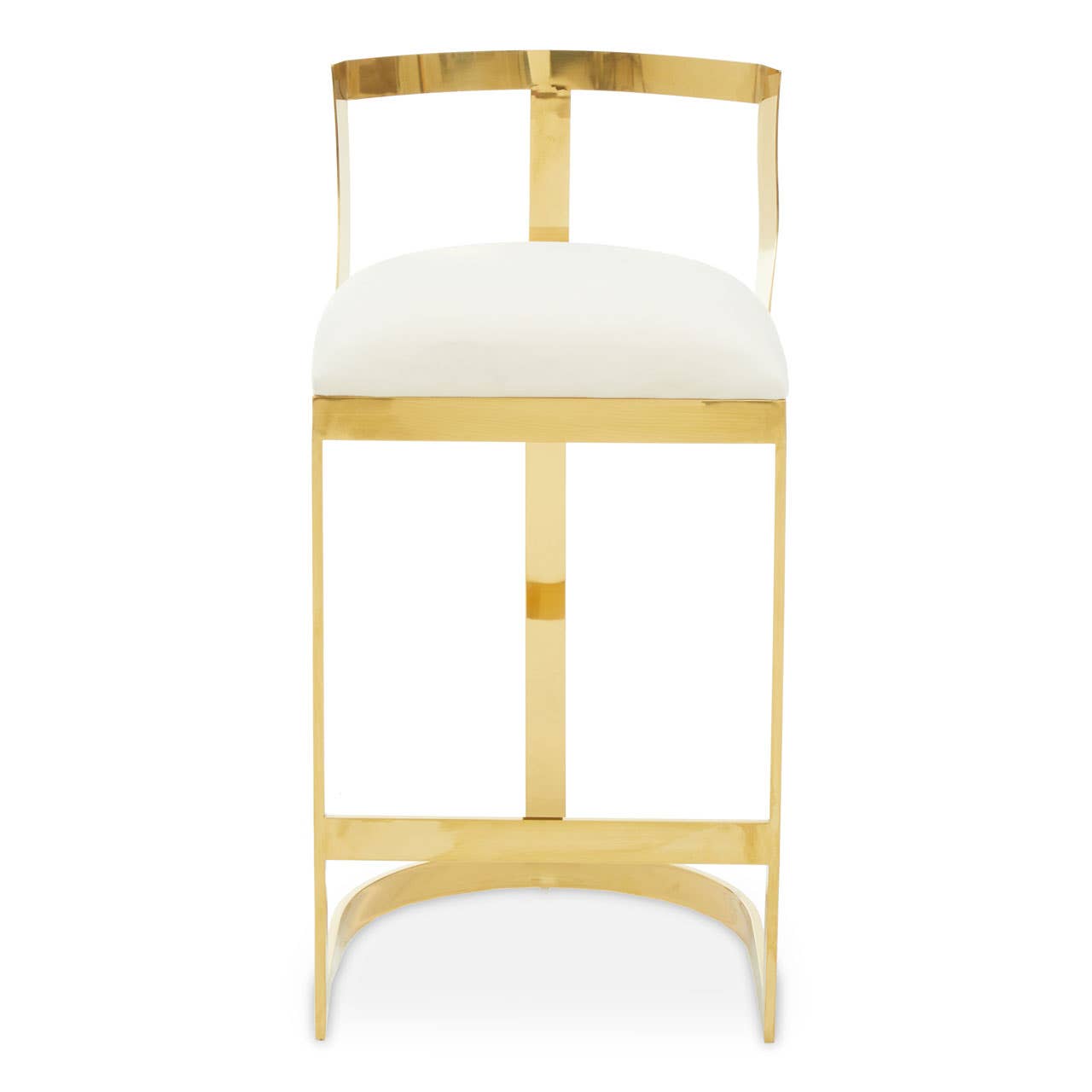 Luxe Ivory Velvet Bar Stool