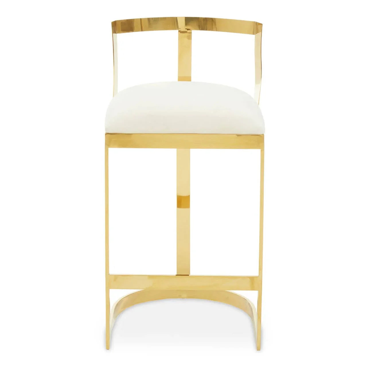 Luxe Ivory Velvet Bar Stool