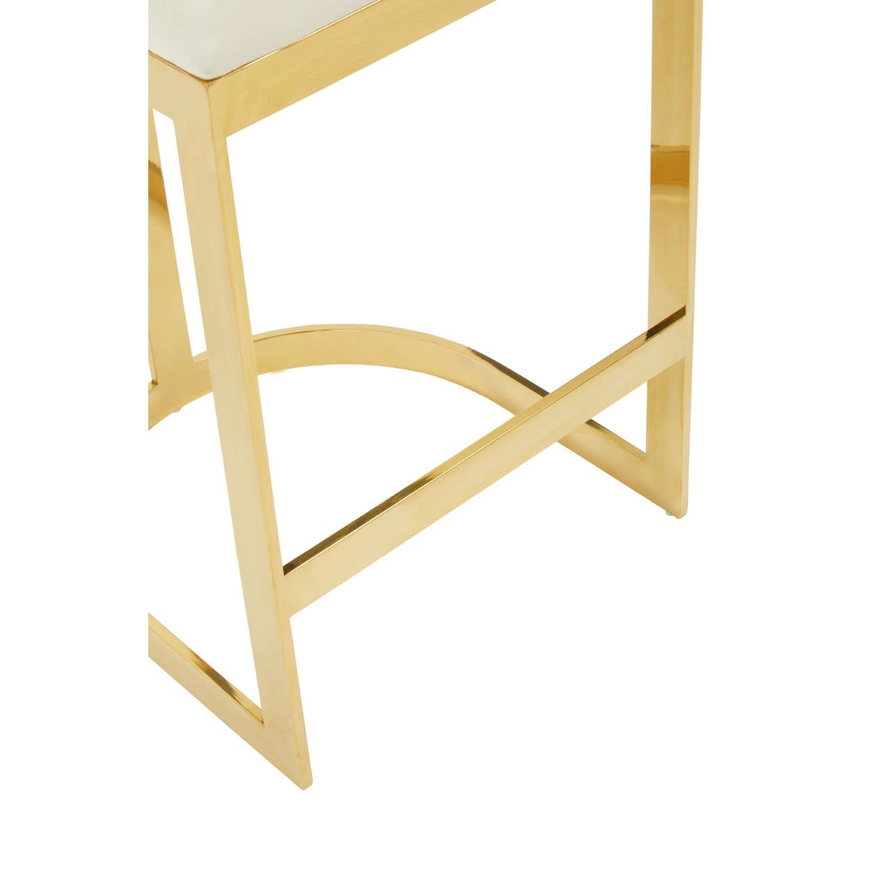 Luxe Ivory Velvet Bar Stool