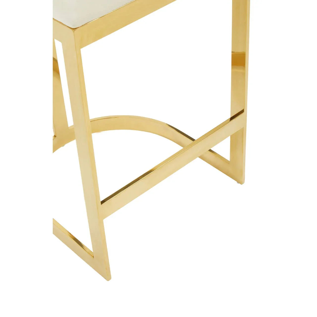 Luxe Ivory Velvet Bar Stool