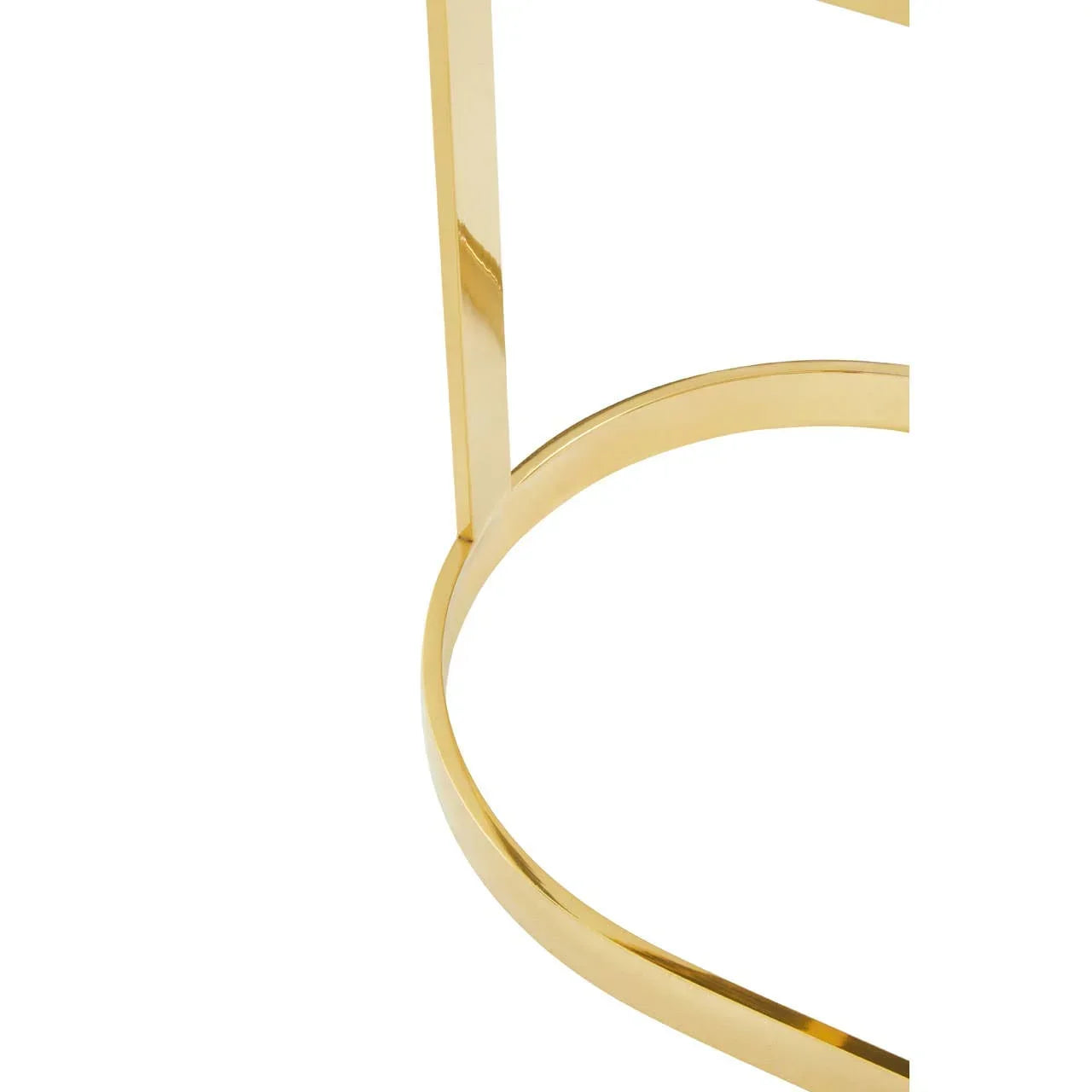 Gold metal table leg with circular base detail