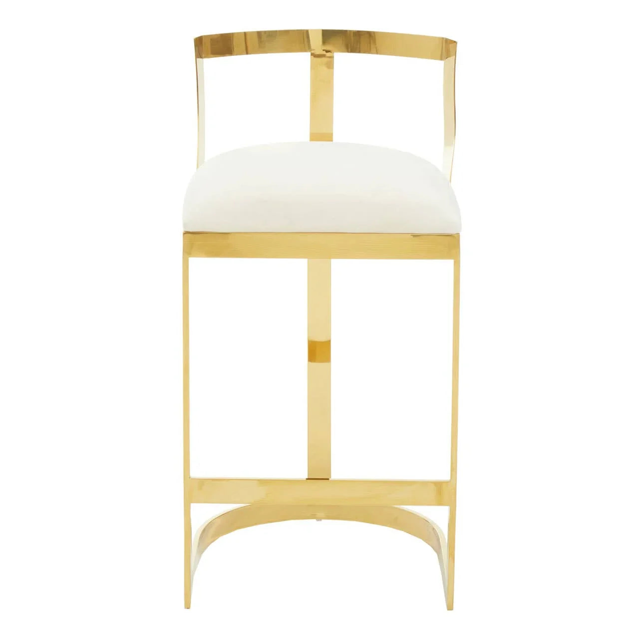 Luxe Ivory Velvet Bar Stool