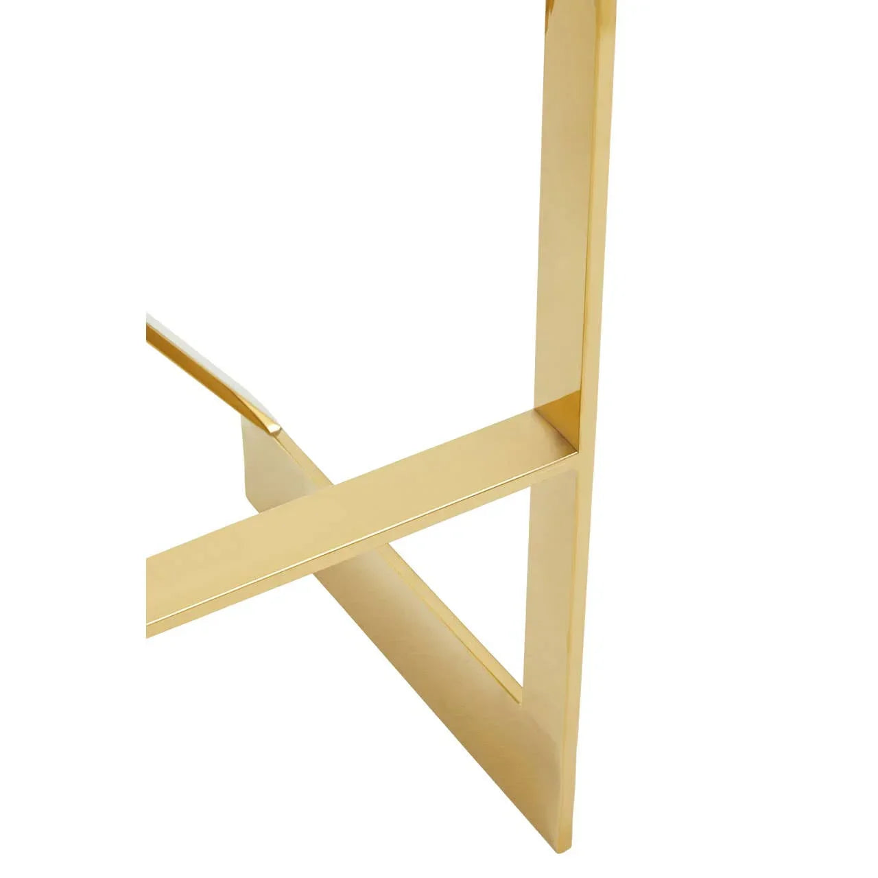 Gold metal table leg with clean lines and modern geometric design