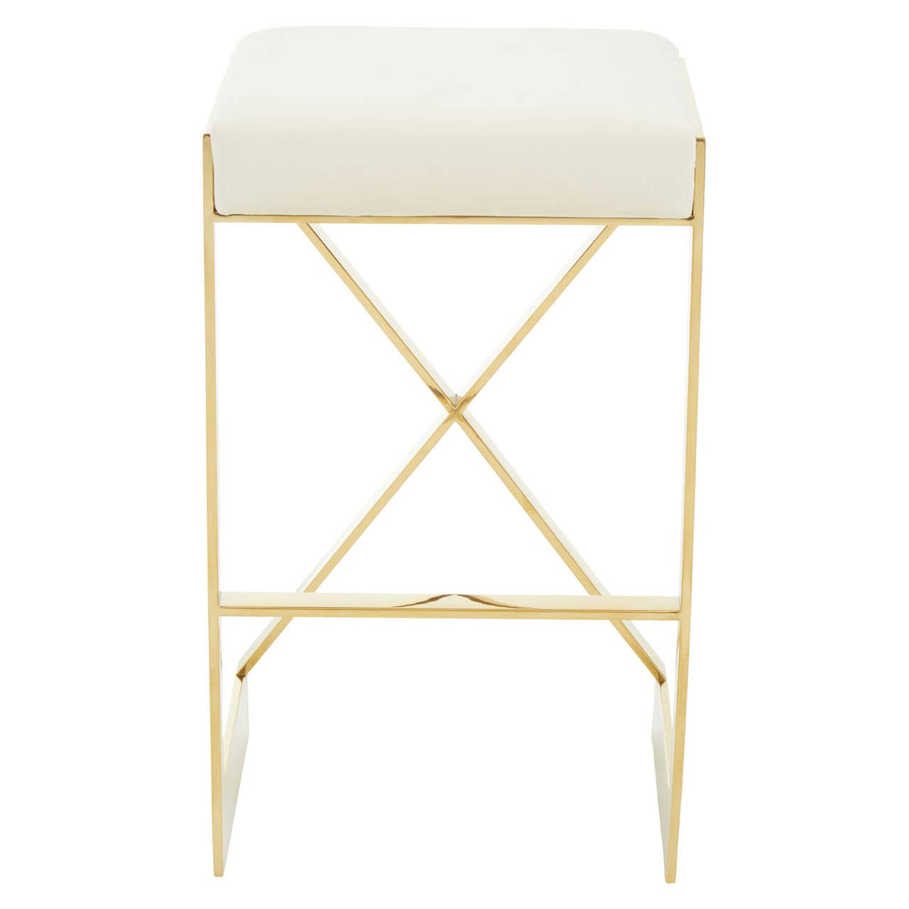 Luxe Ivory Velvet Barstool
