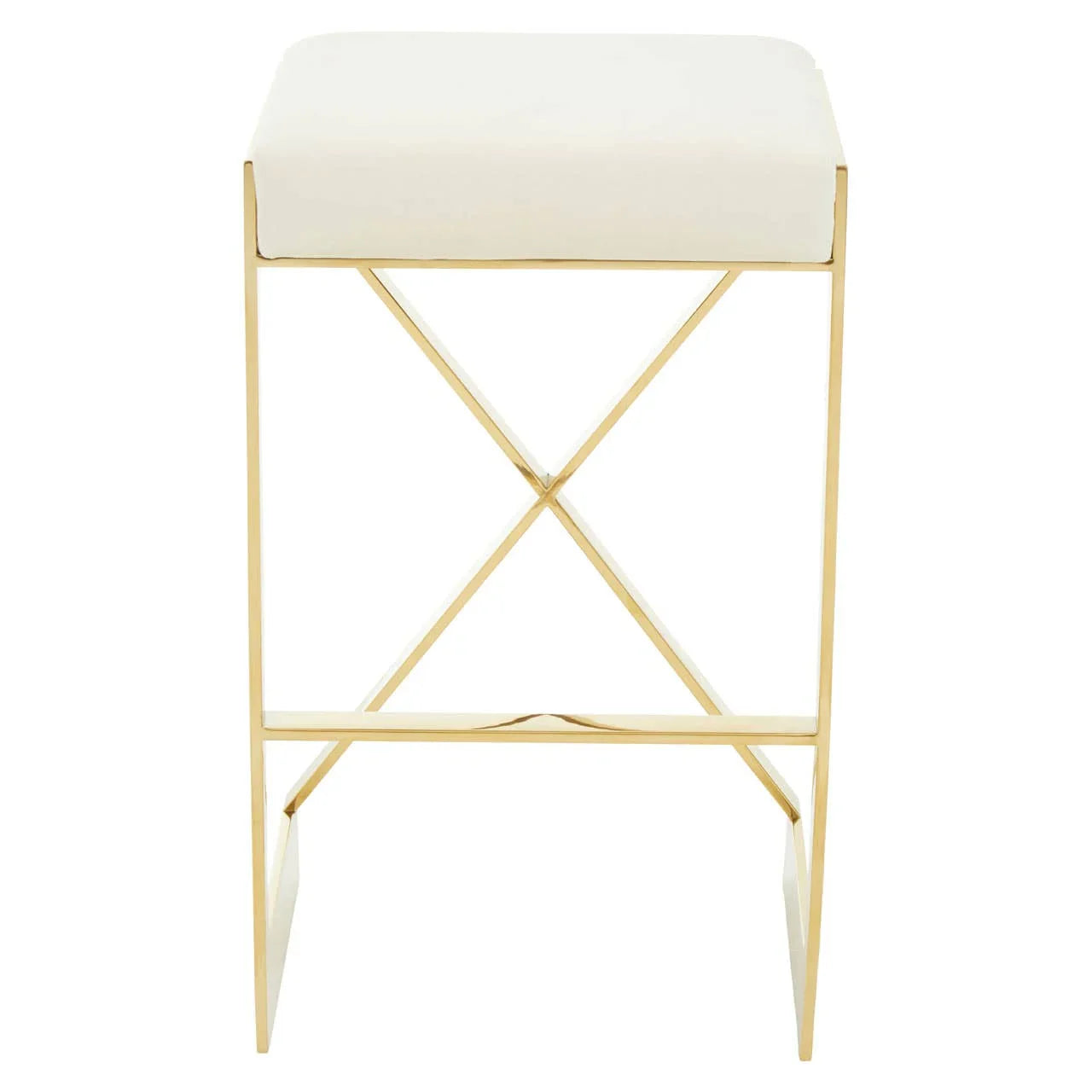 Luxe Ivory Velvet Barstool