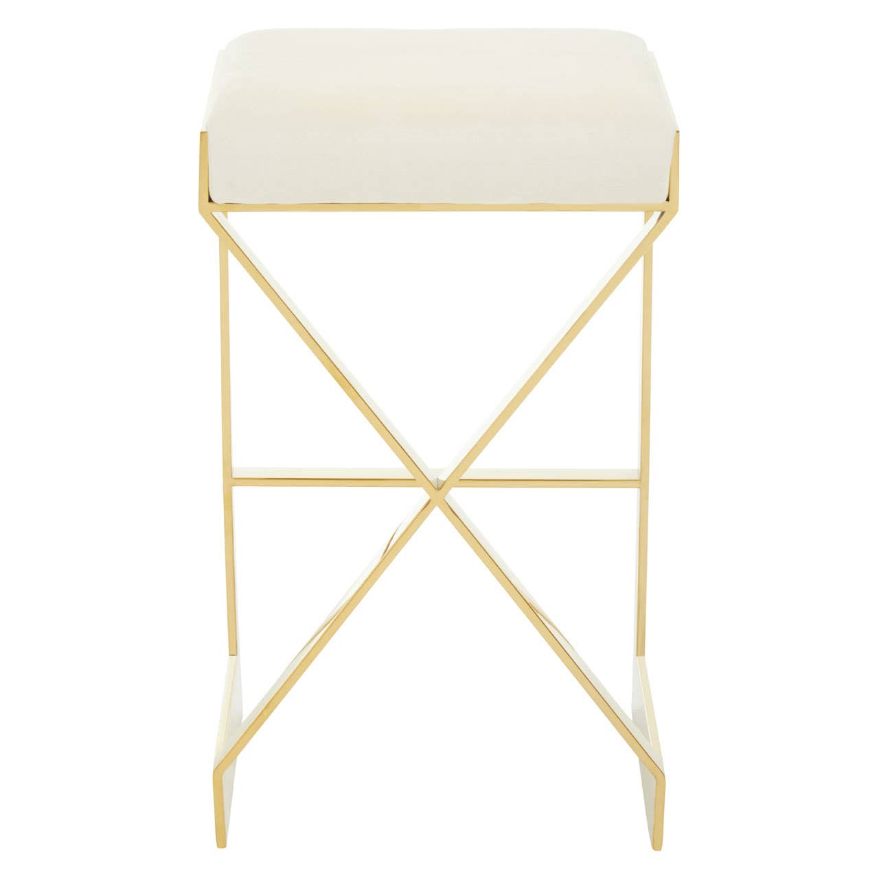 Luxe Ivory Velvet Barstool