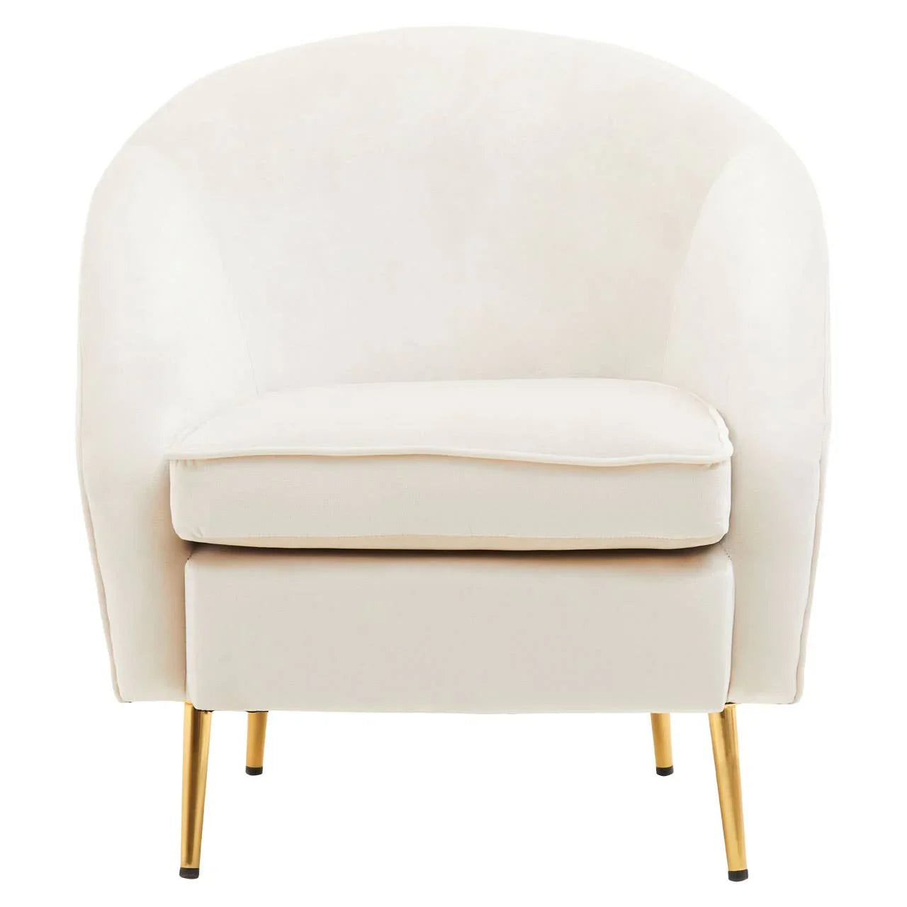 Luxe Beige Velvet Accent Chair
