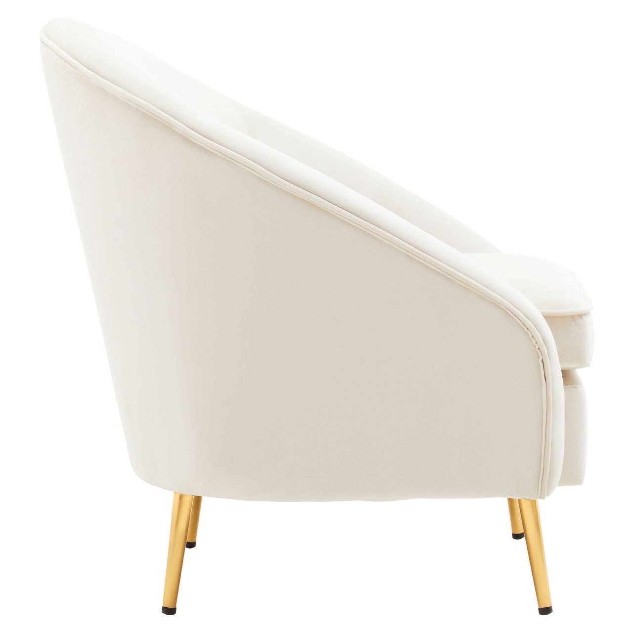 Luxe Beige Velvet Accent Chair