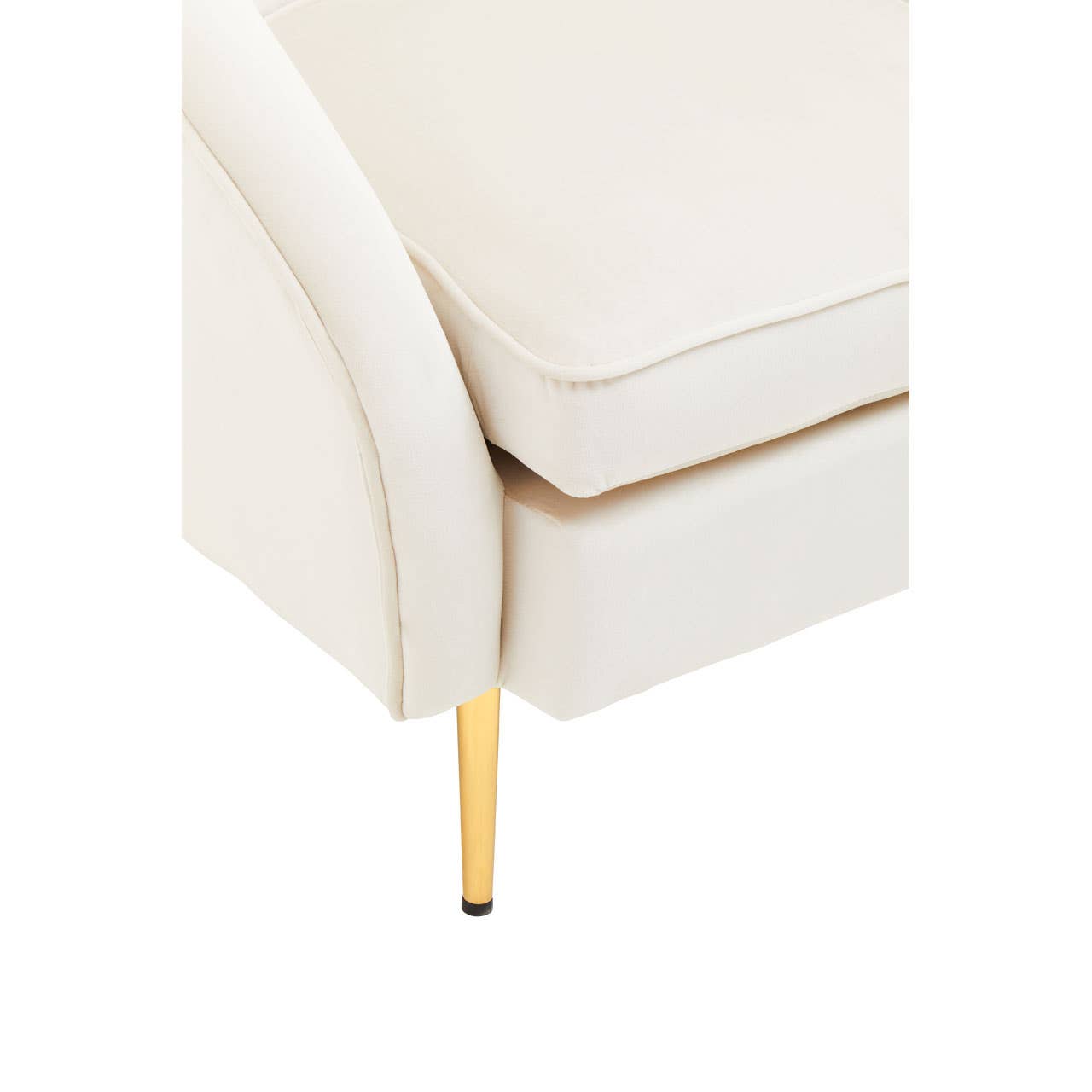 Luxe Beige Velvet Accent Chair