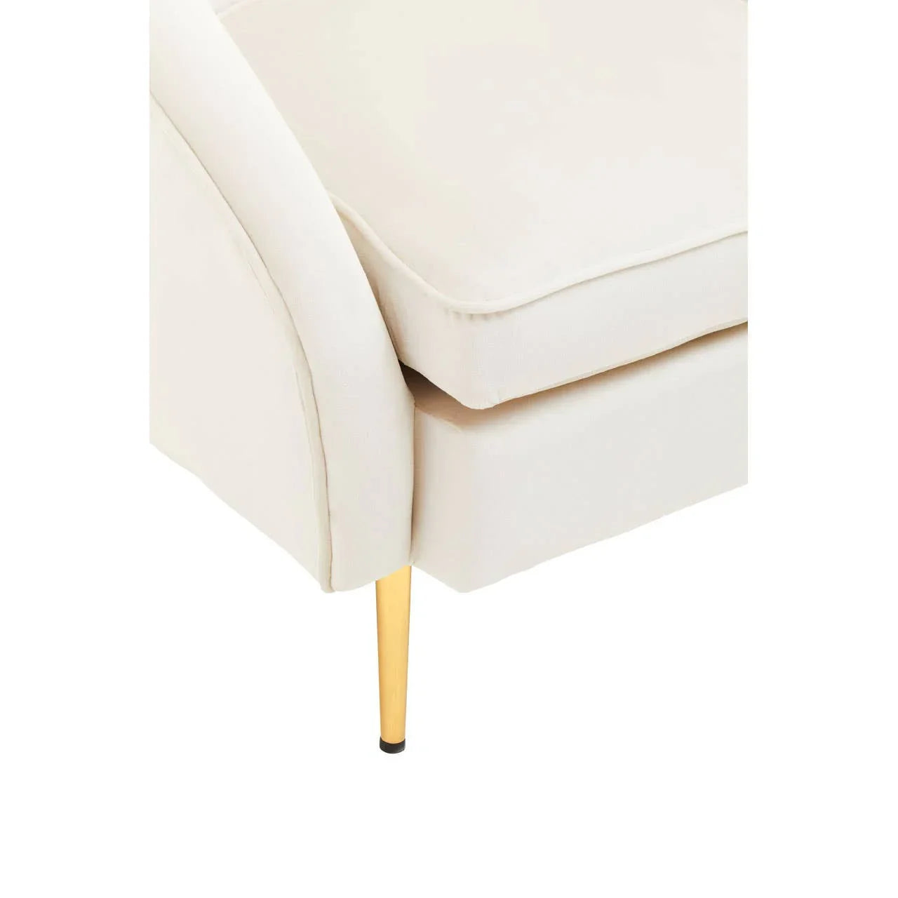 Luxe Beige Velvet Accent Chair