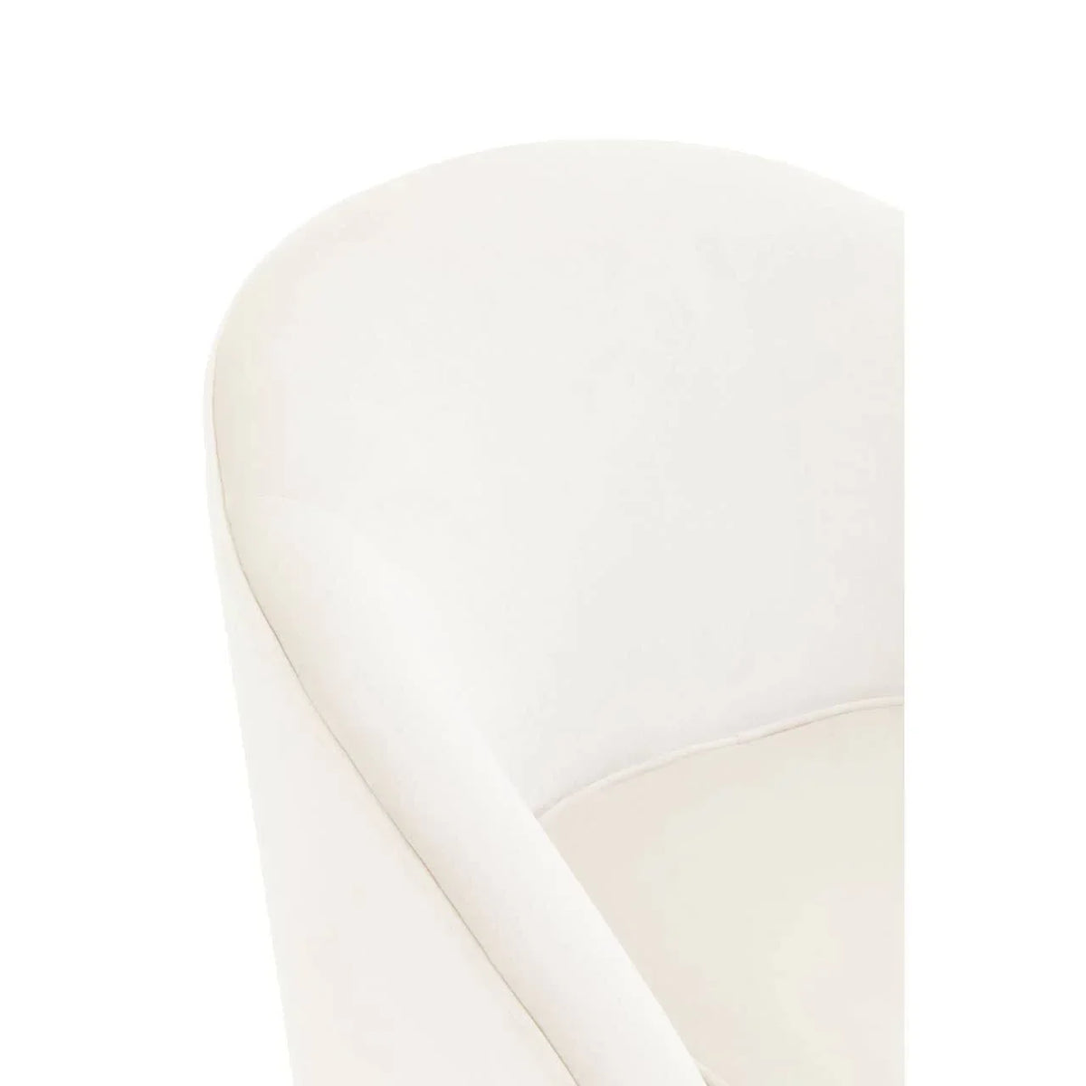 Close up of cream fabric armchair backrest and seat cushion