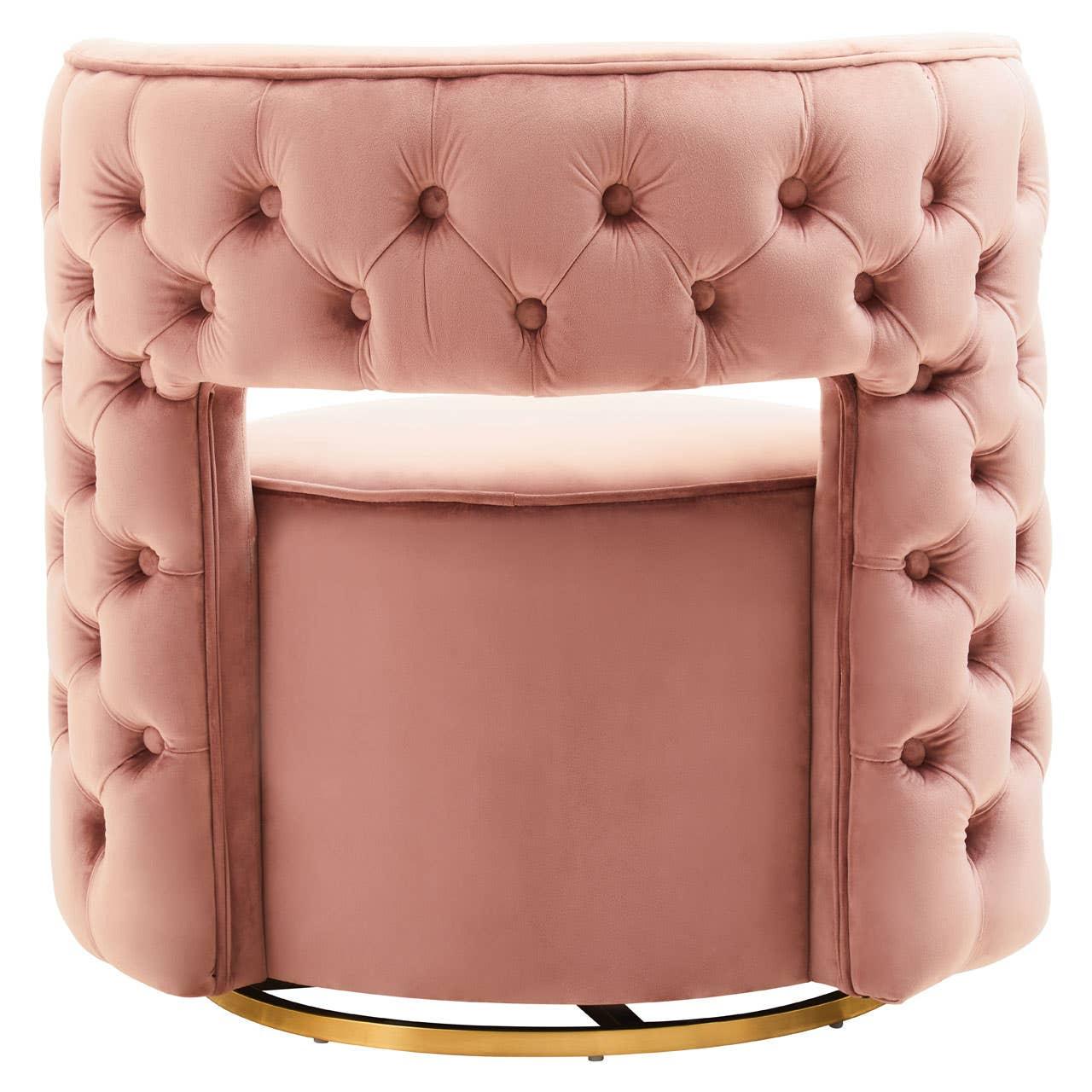 Luxe Pink Velvet Swivel Seat