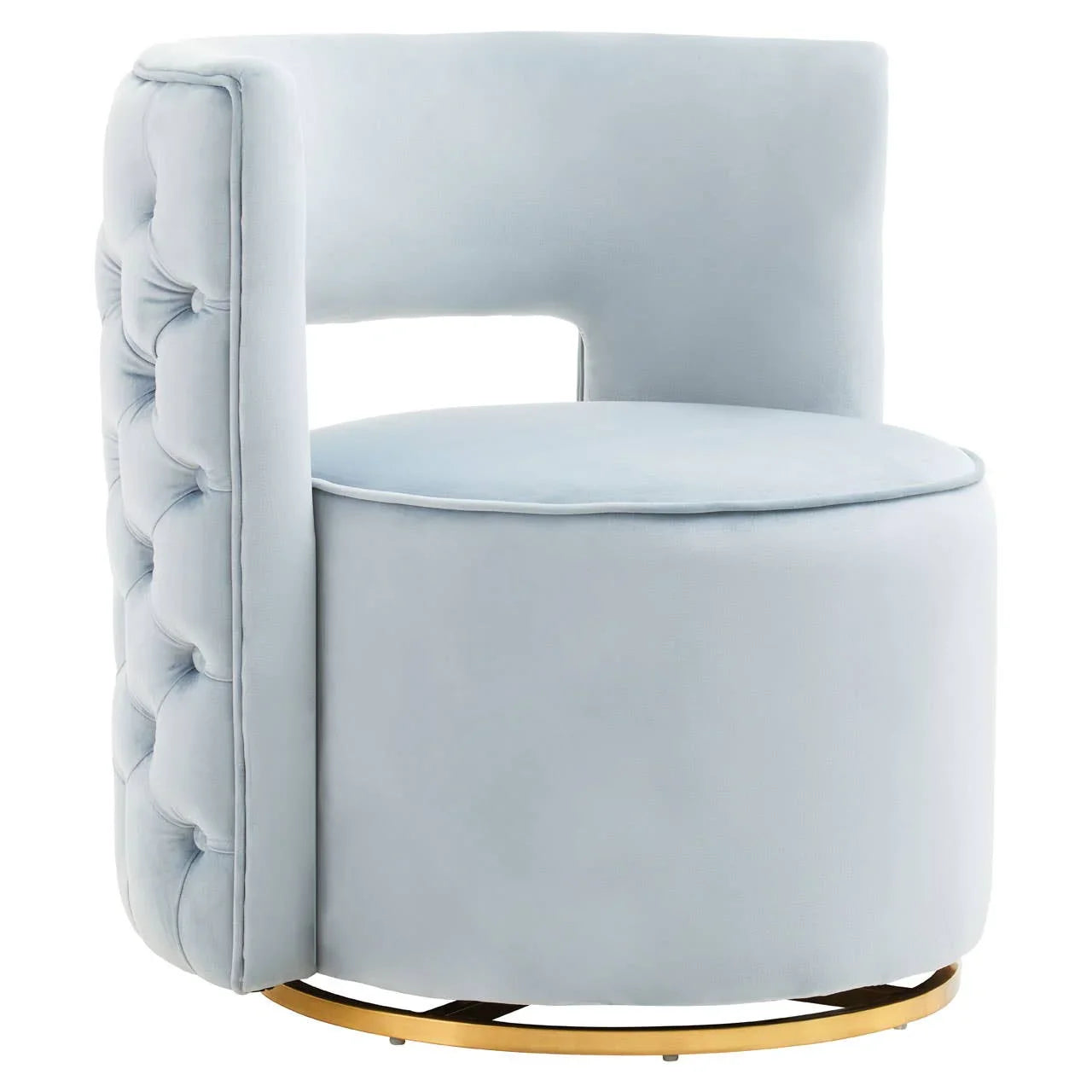 Luxe Blue Velvet Swivel Chair