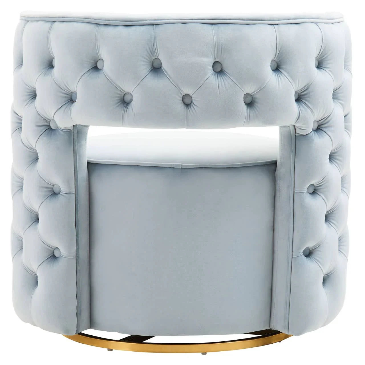 Luxe Blue Velvet Swivel Chair