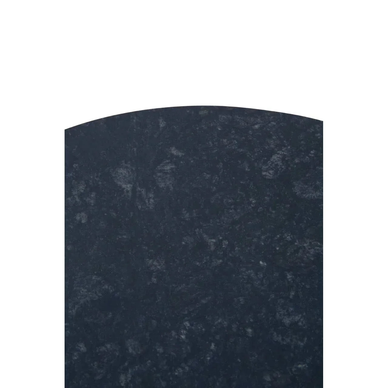 Closeup of dark marble table top with curved edge and textured surface