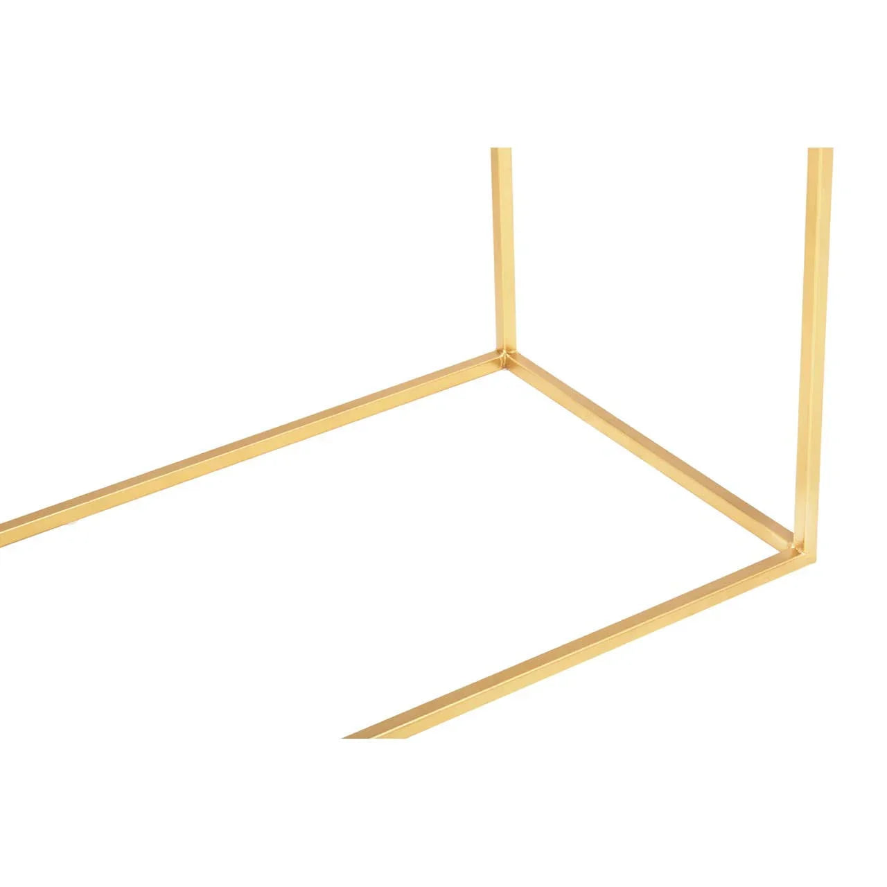 Gold metal table base frame corner with modern minimalist design