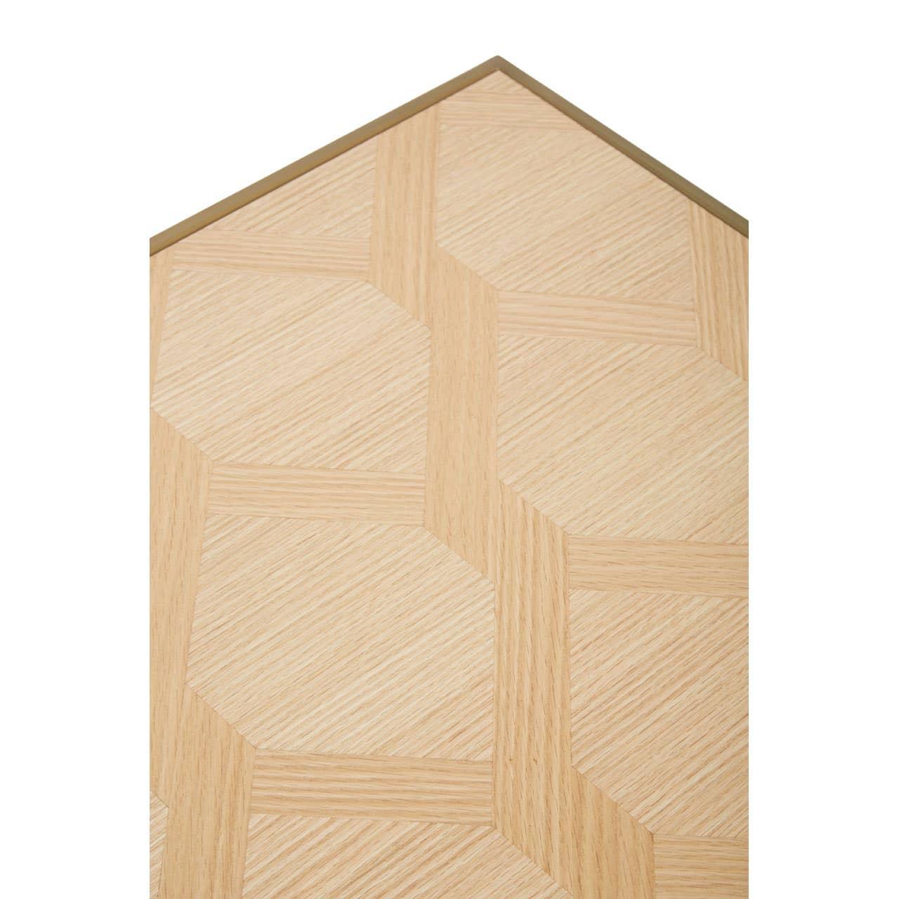 Rustic Oak Steel End Table